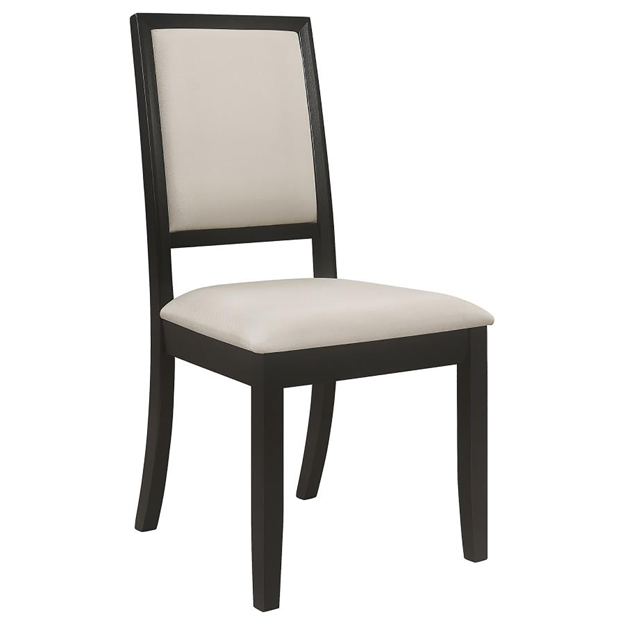 Cream and Black Upholstered Side Chairs (Set of 2)