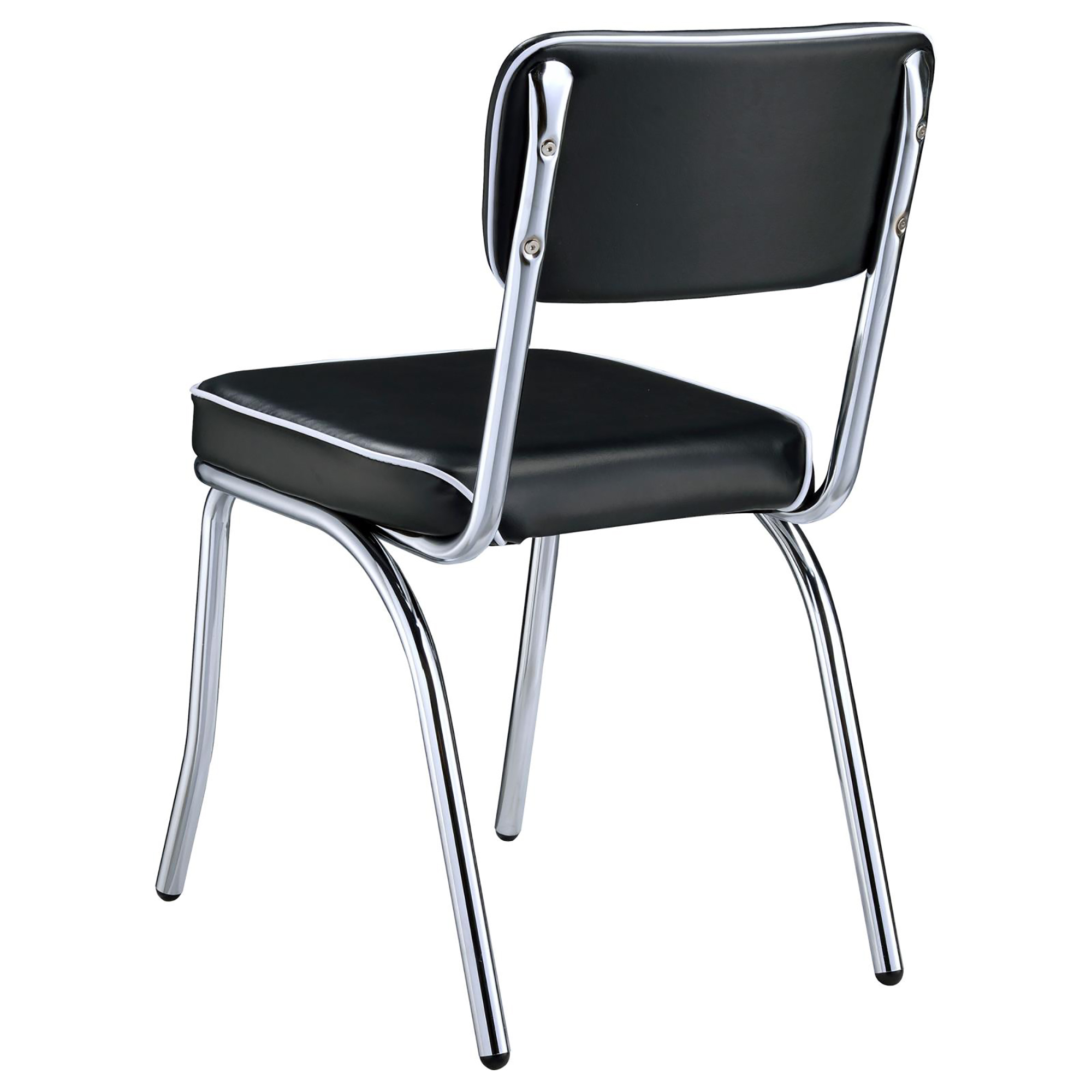 Black and Chrome Upholstered Side Chairs (Set of 2)