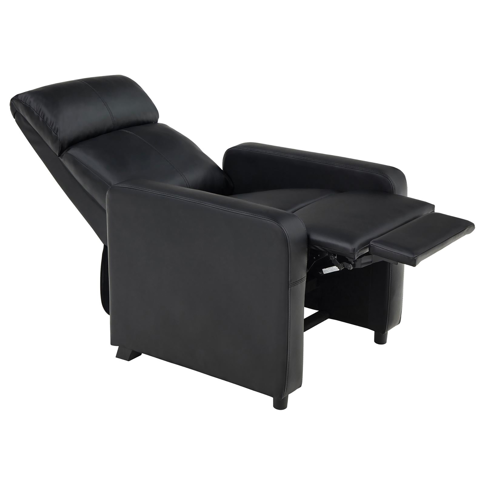 Black Upholstered Push-Back Recliner