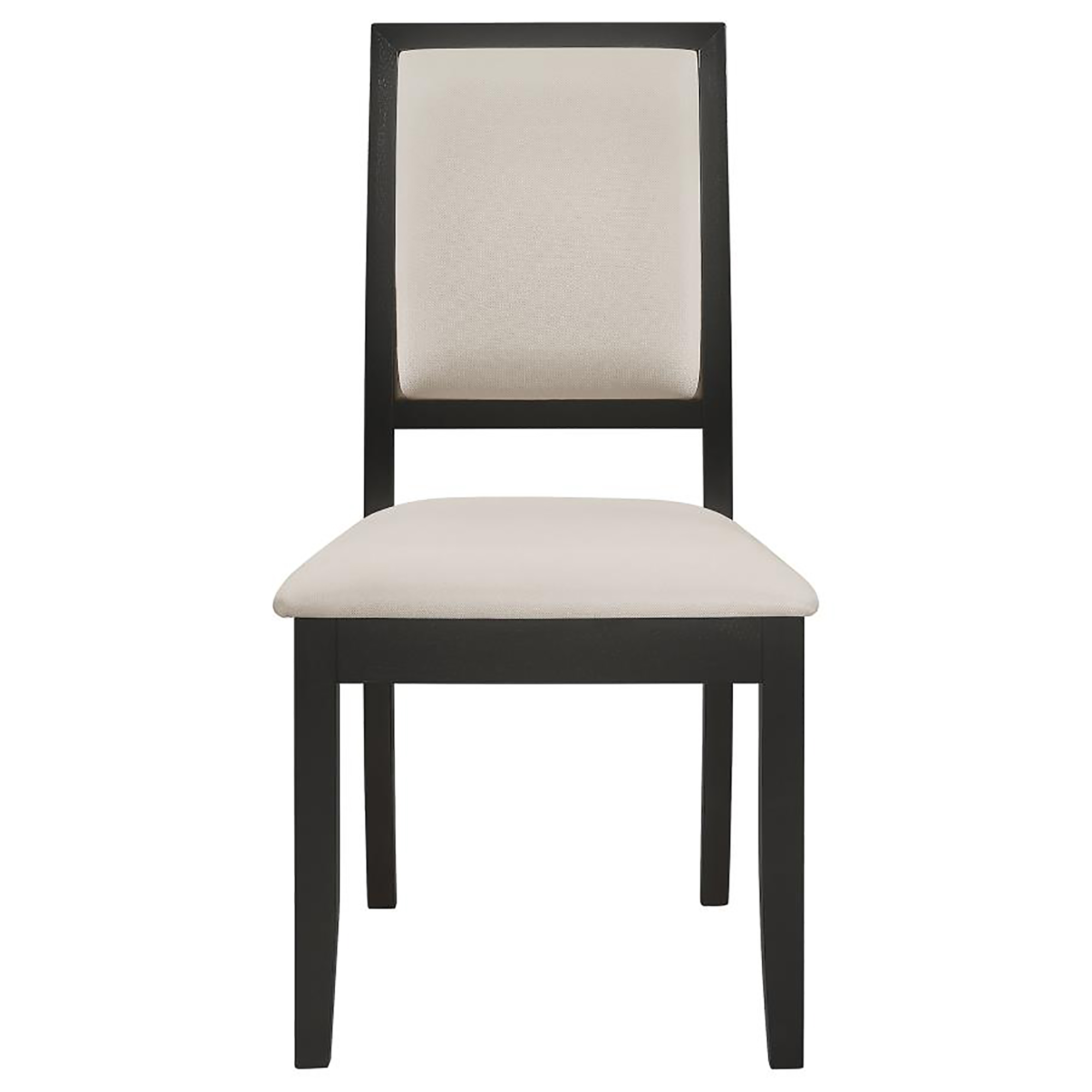 Cream and Black Upholstered Side Chairs (Set of 2)