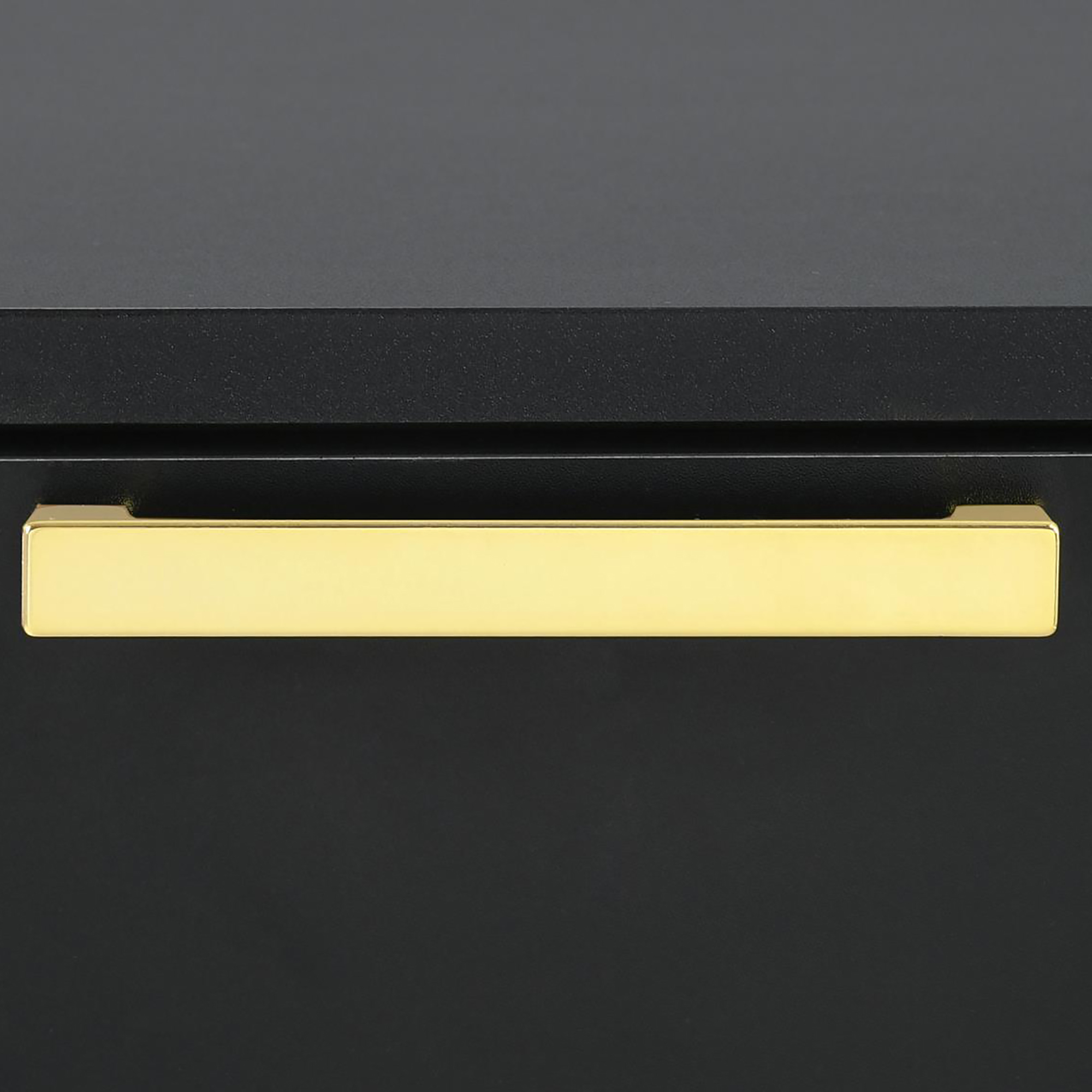 Black and Gold 2-Drawer Rectangular Nightstand