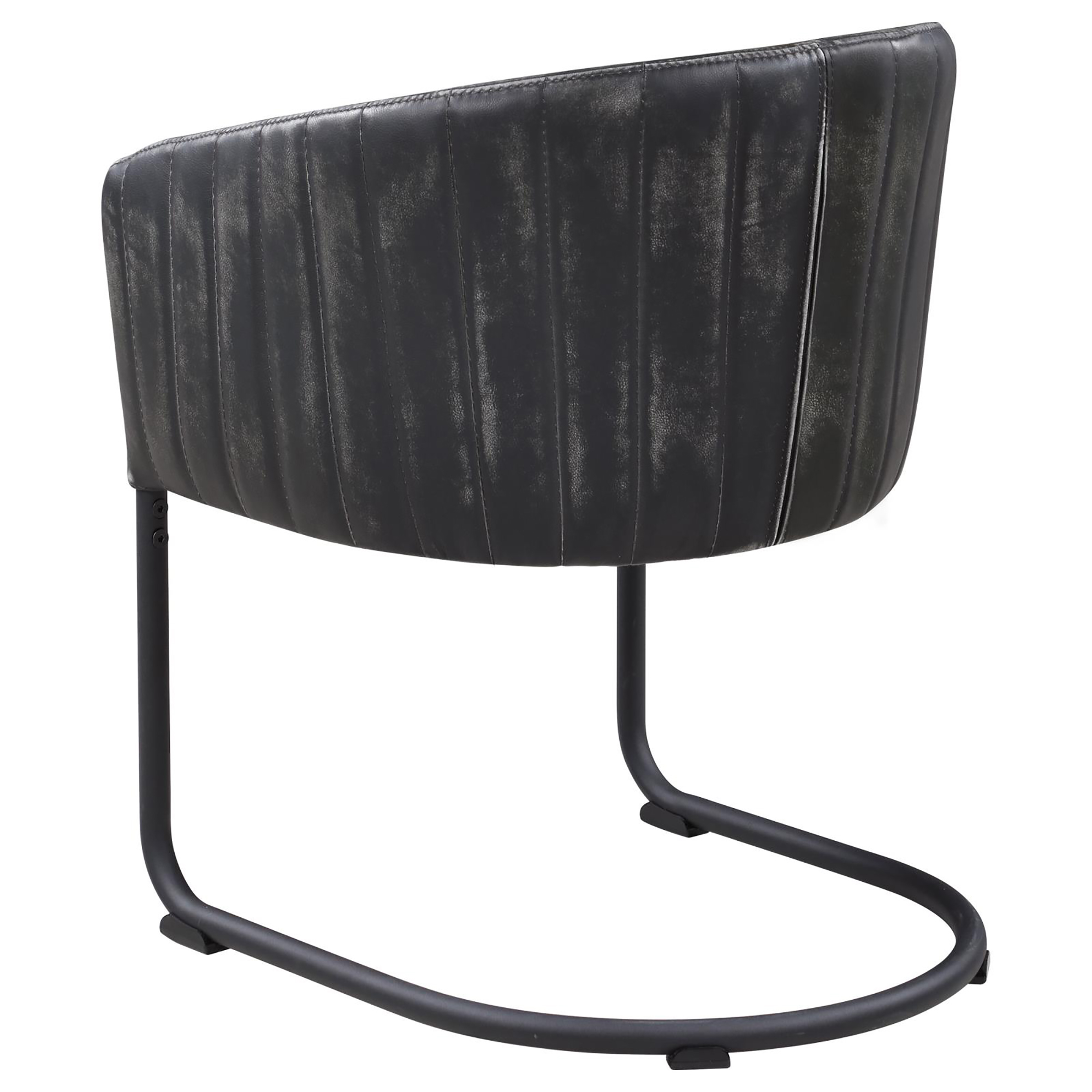 Anthracite and Matte Black Barrel Dining Chair