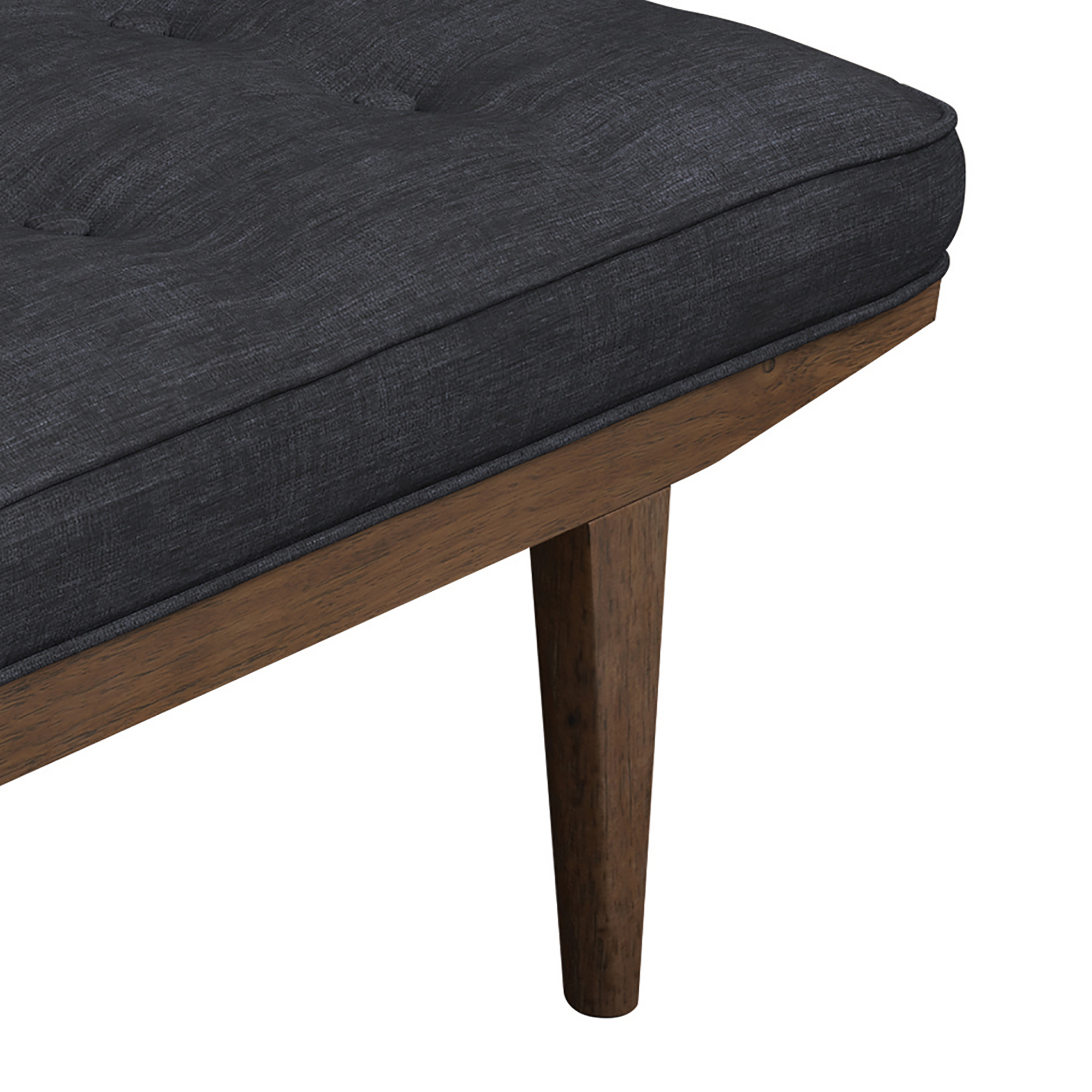 Grey and Oak Tufted Bench