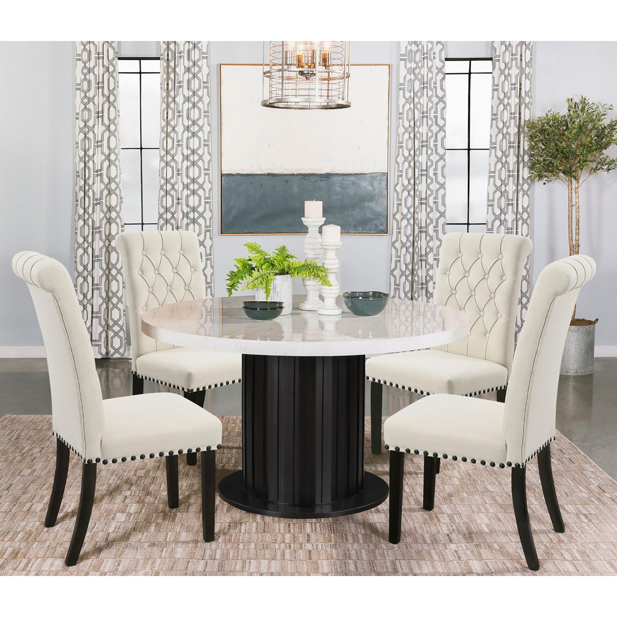 Beige Tufted Side Chairs (Set of 2)