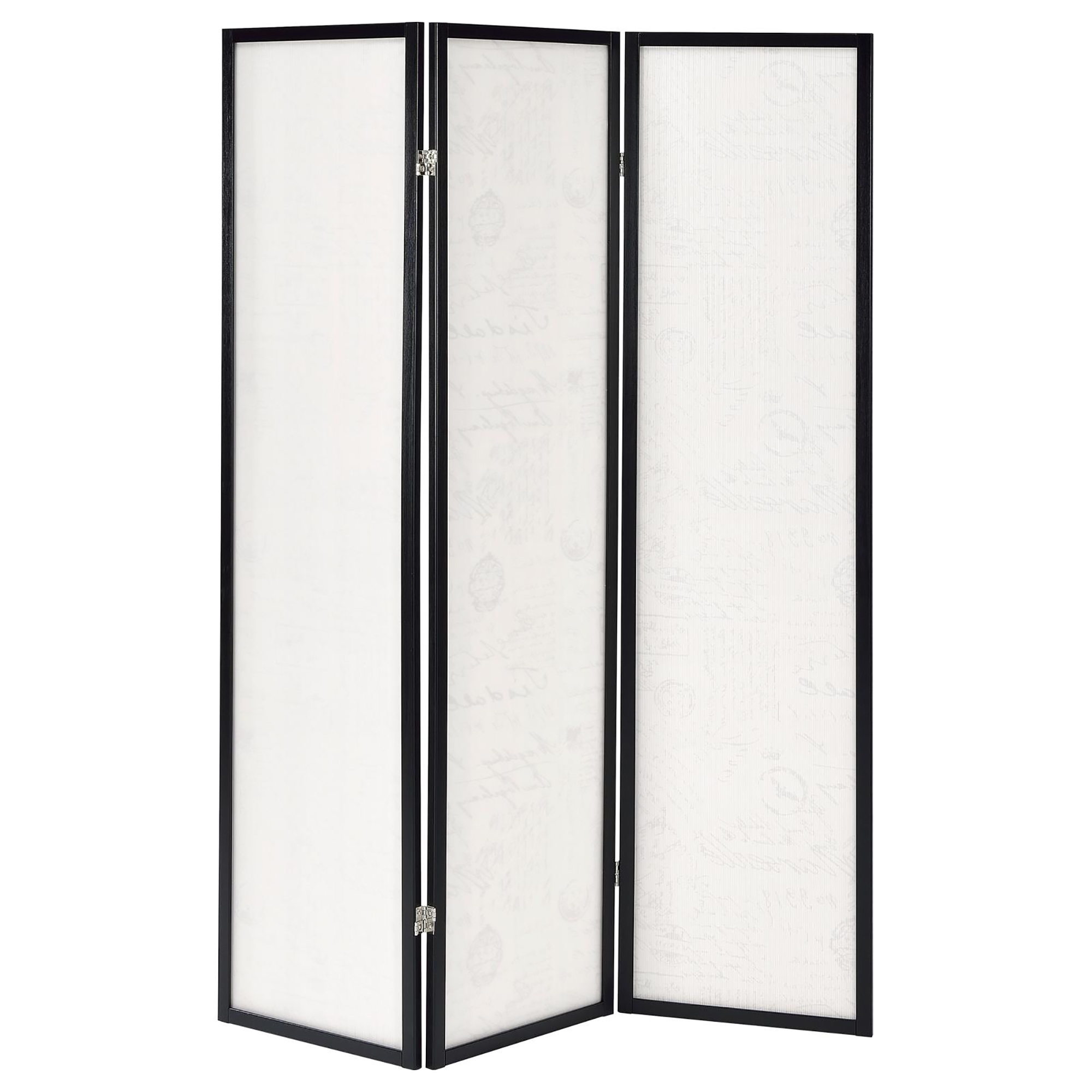 Beige and Espresso 3-panel Folding Screen