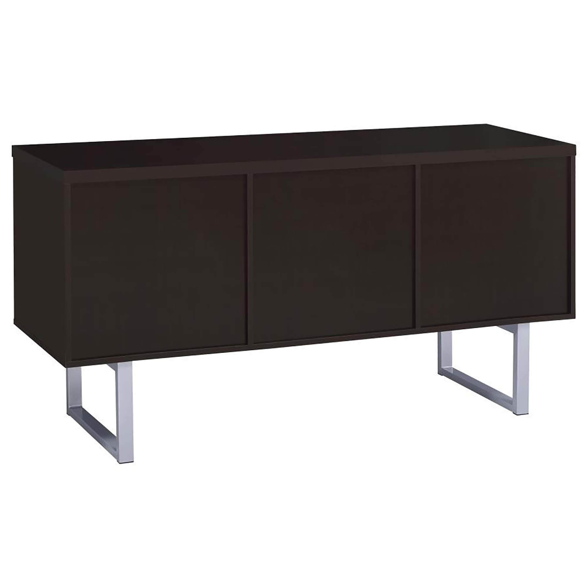 Cappuccino 5-drawer Credenza with Open Shelving