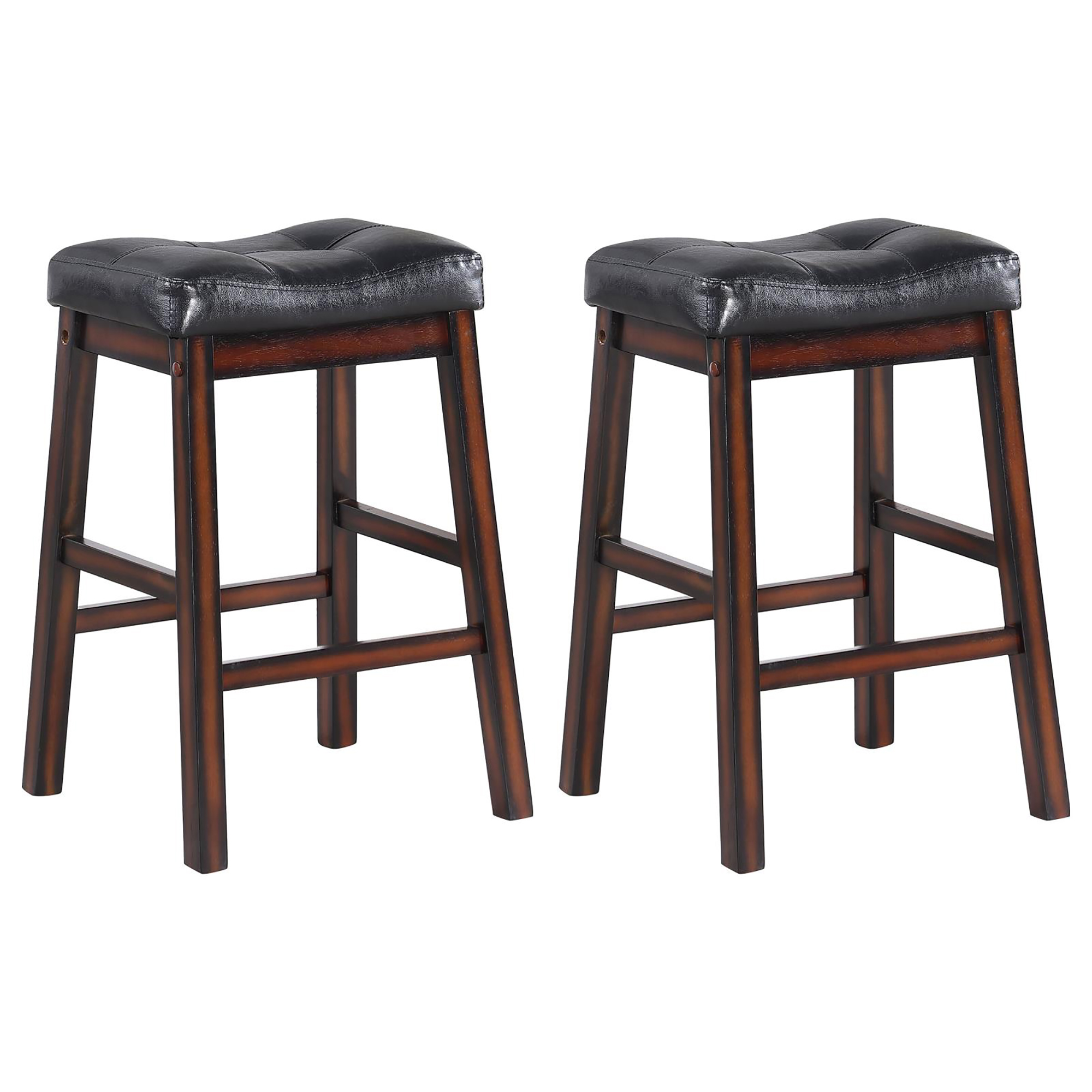 Black and Cappuccino Upholstered Counter Height Stools (Set of 2)