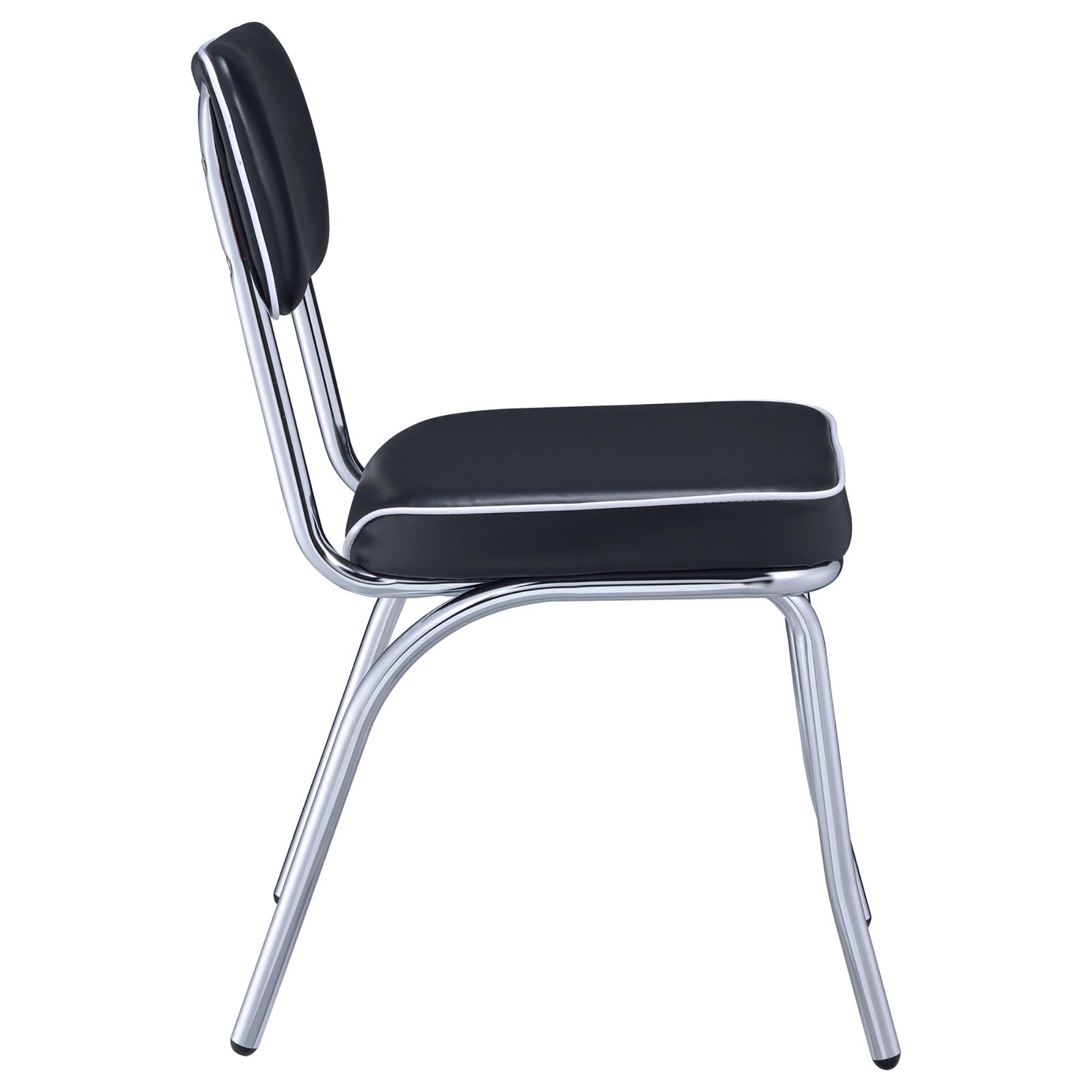 Black and Chrome Upholstered Side Chairs (Set of 2)