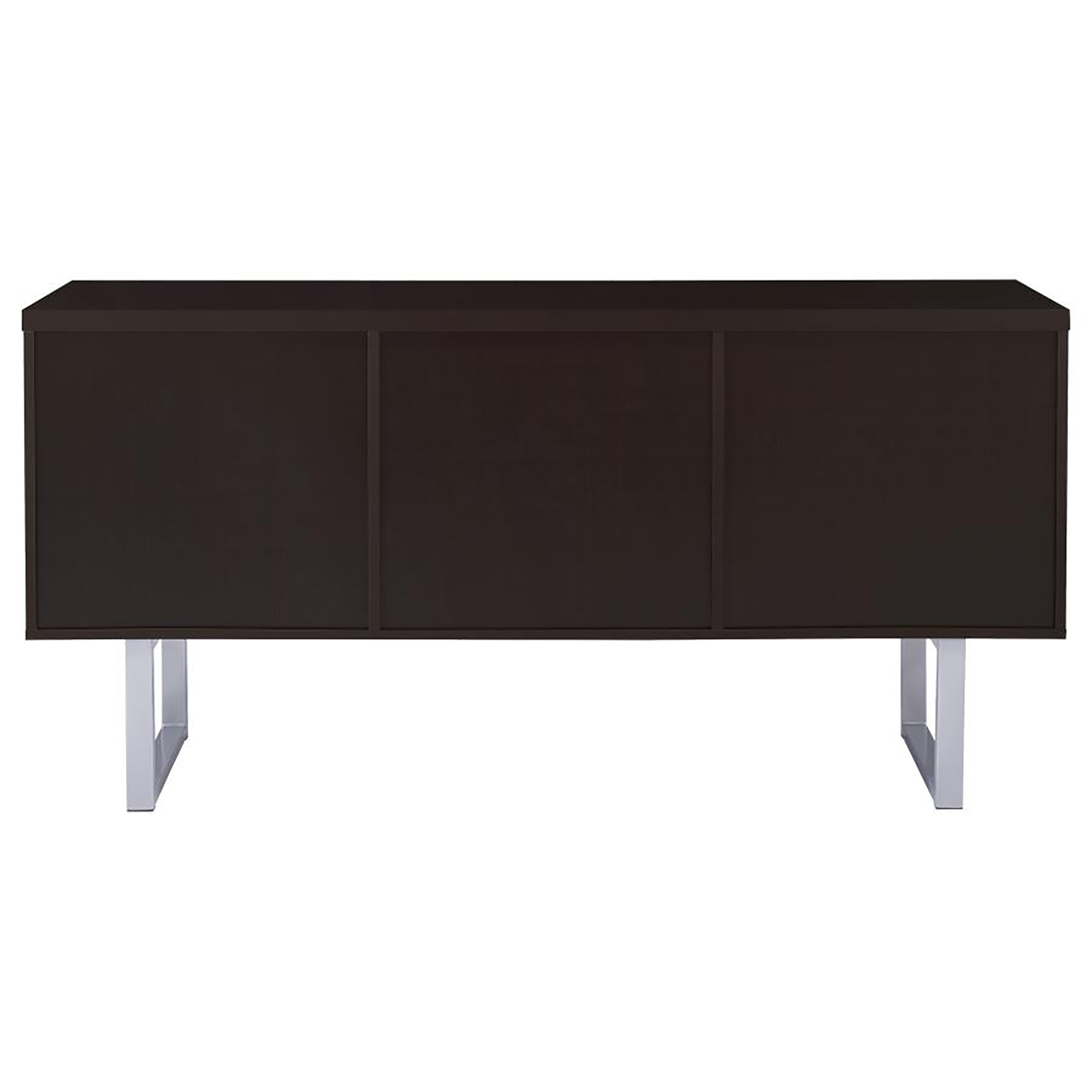 Cappuccino 5-drawer Credenza with Open Shelving