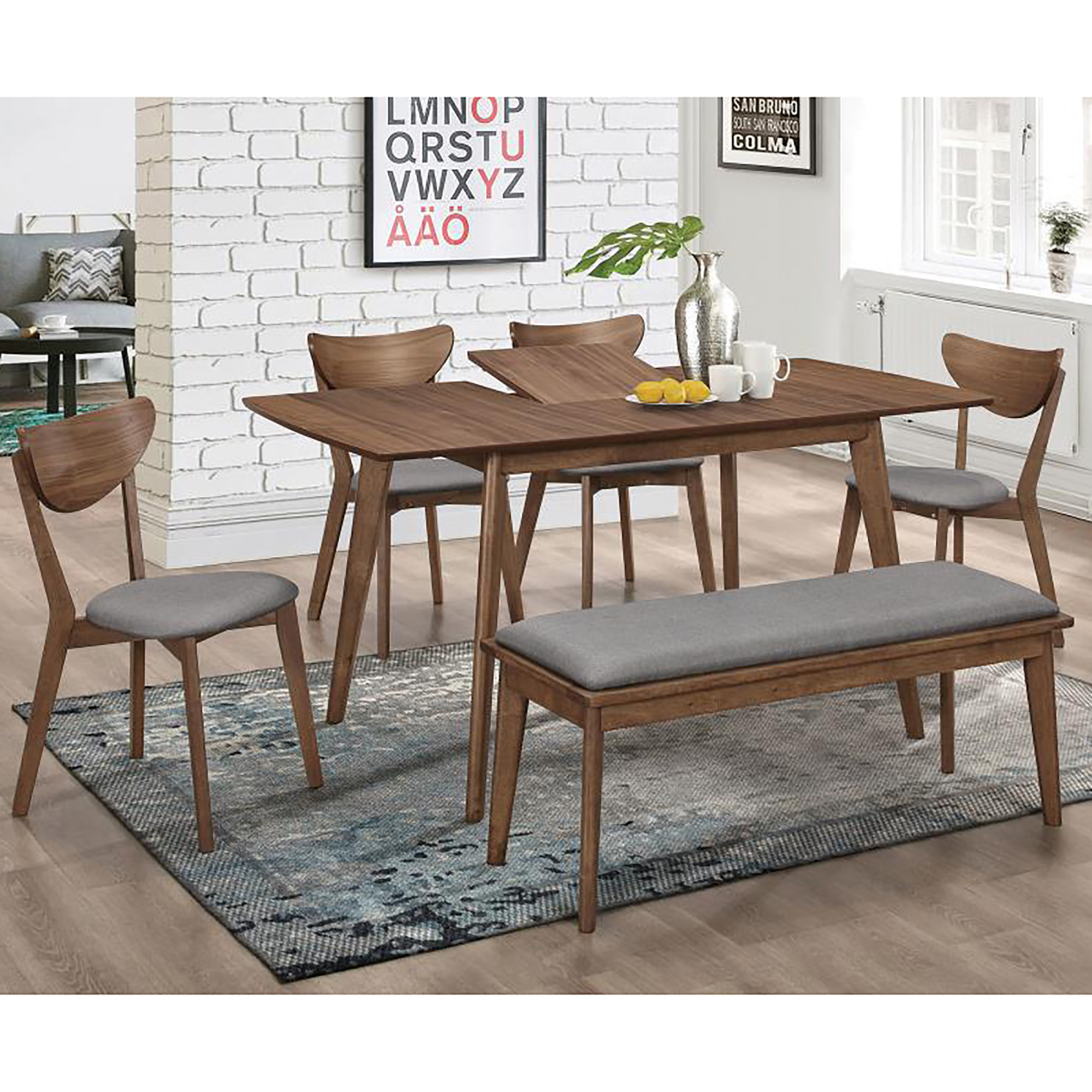 Natural Walnut Rectangular Dining Table