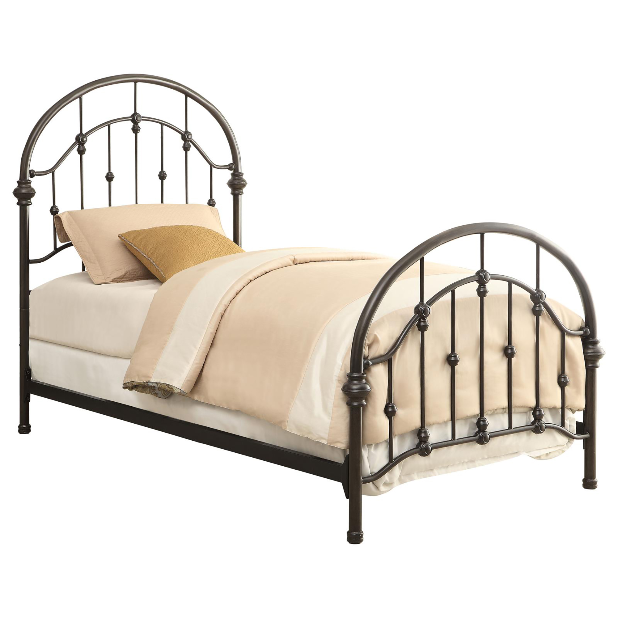 Dark Bronze Metal Twin Bed