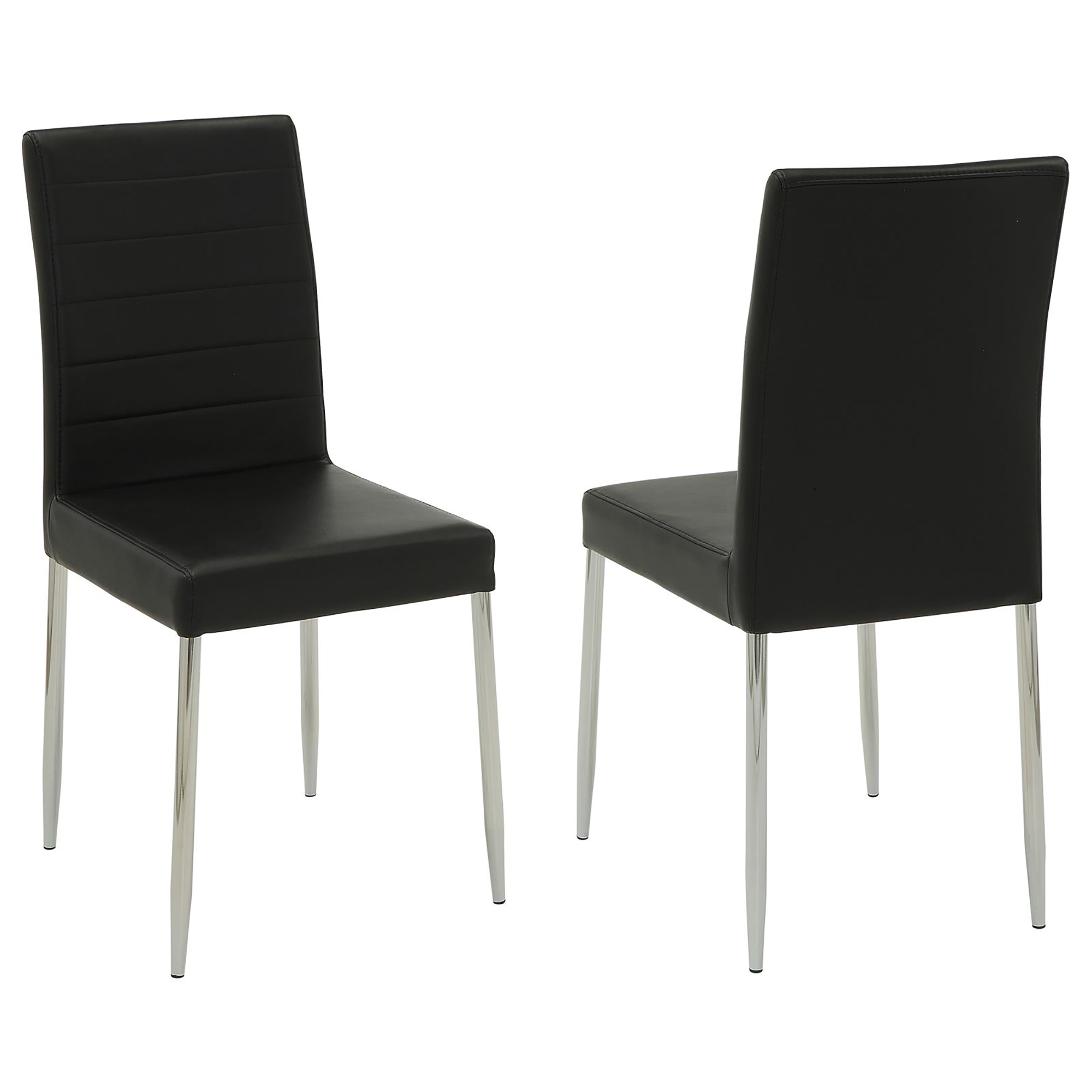 Black and Chrome Upholstered Dining Chairs (Set of 4)