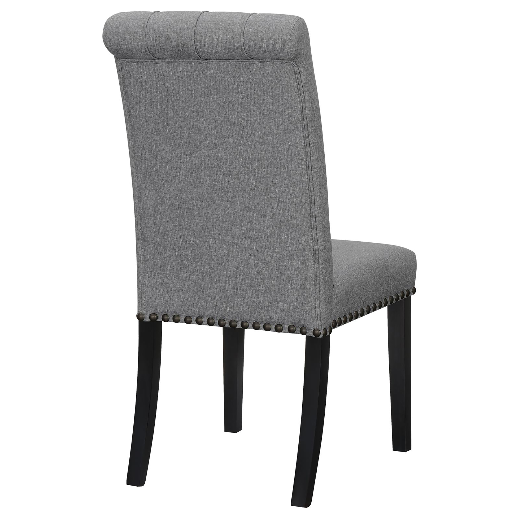 Grey and Rustic Espresso Tufted Side Chairs (Set of 2)