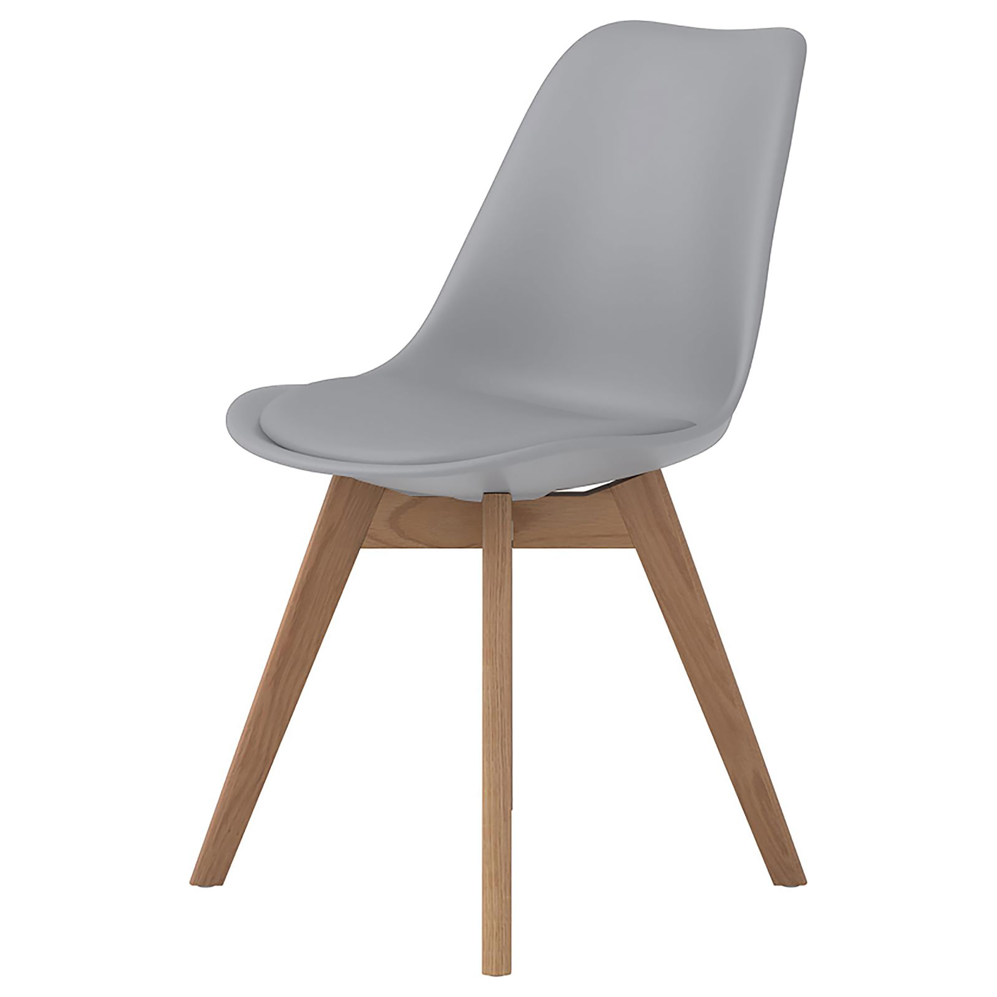 Grey and Natural Oak Padded Side Chairs (Set of 2)