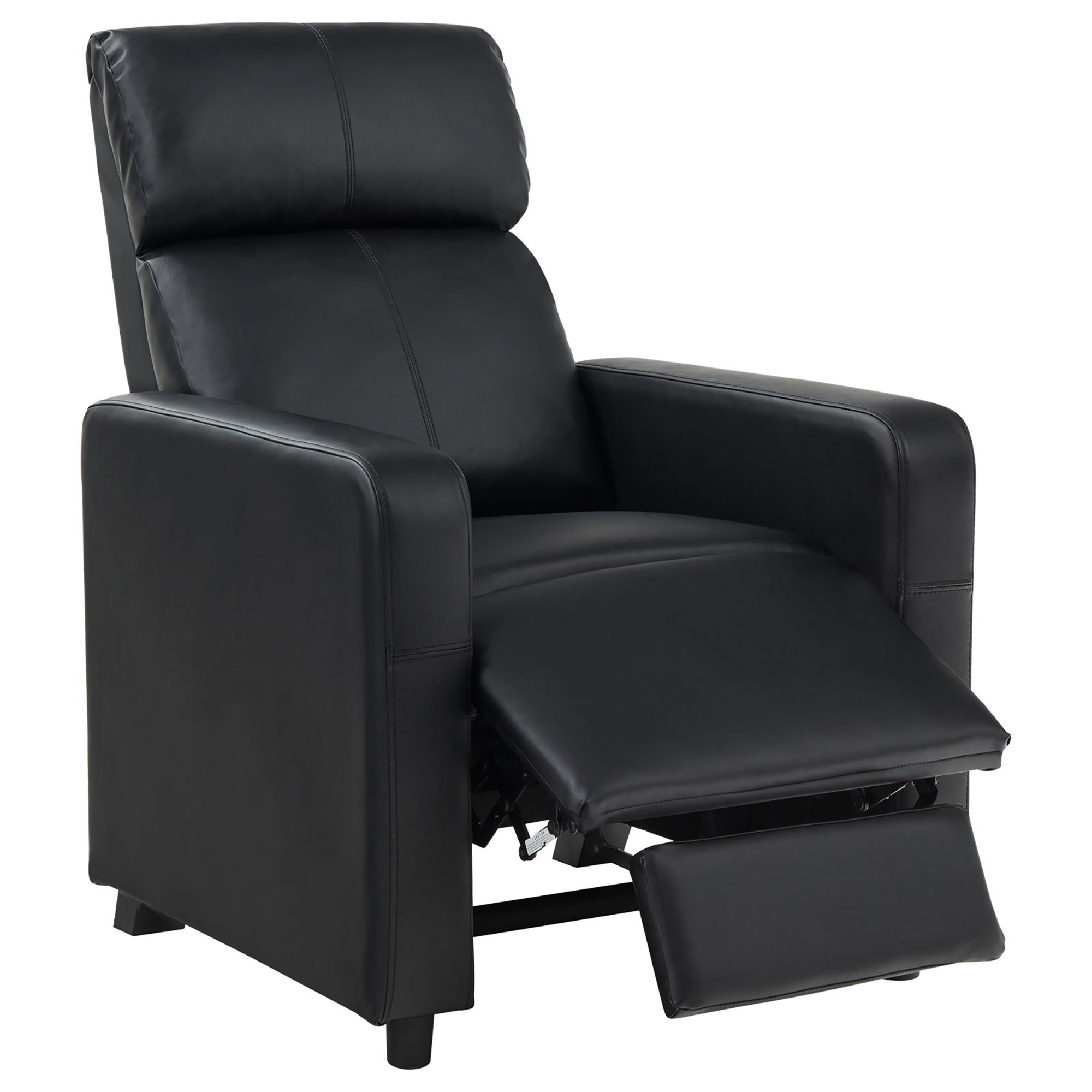 Black Upholstered Push-Back Recliner