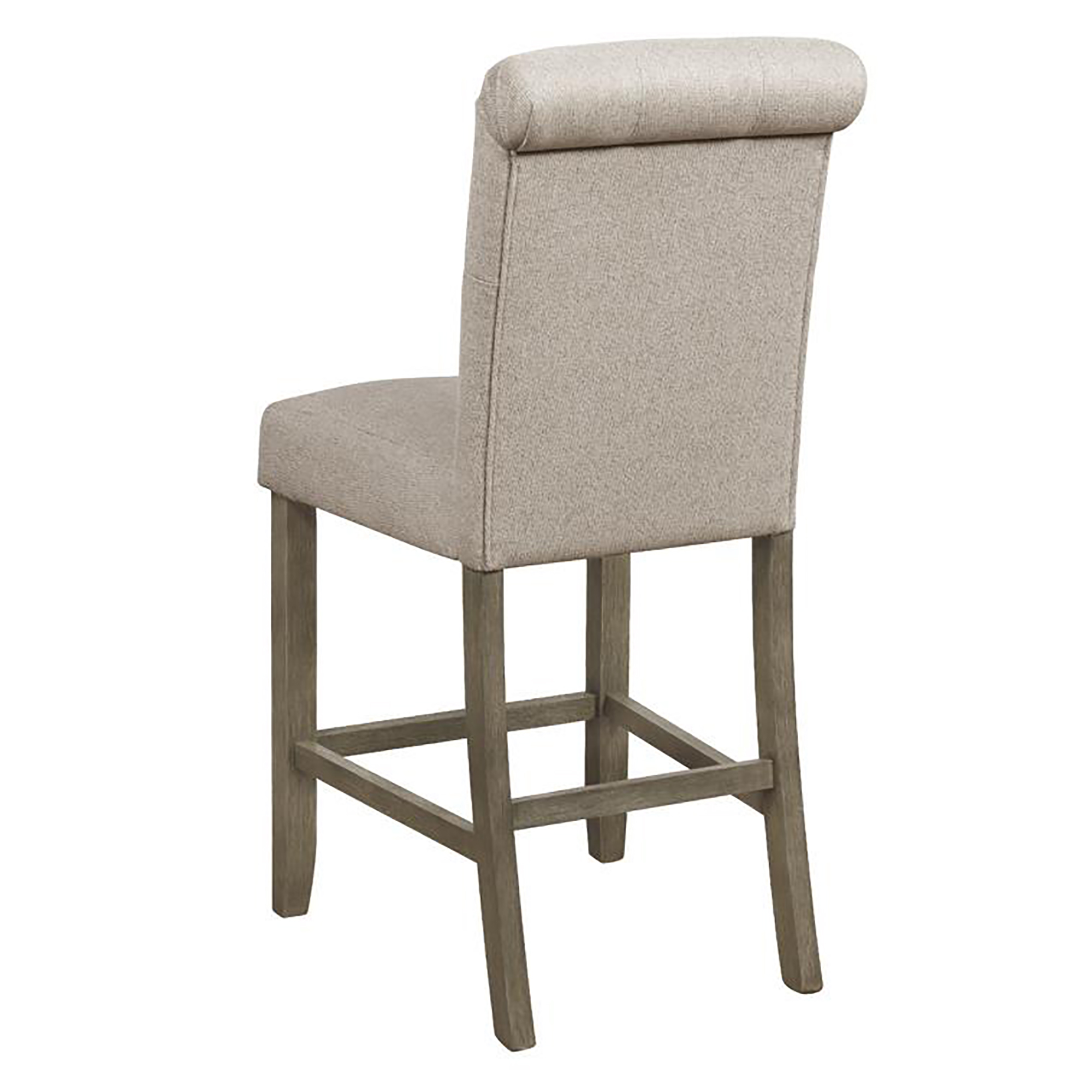 Beige and Rustic Brown Upholstered Counter Height Stools (Set of 2)