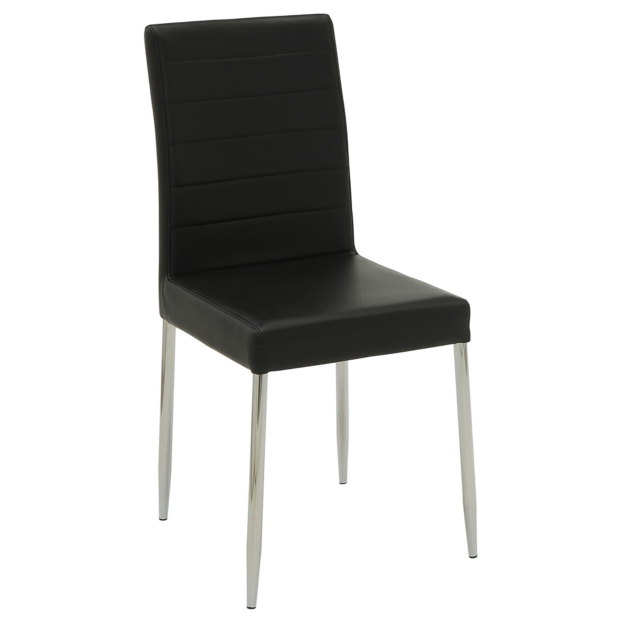 Black and Chrome Upholstered Dining Chairs (Set of 4)