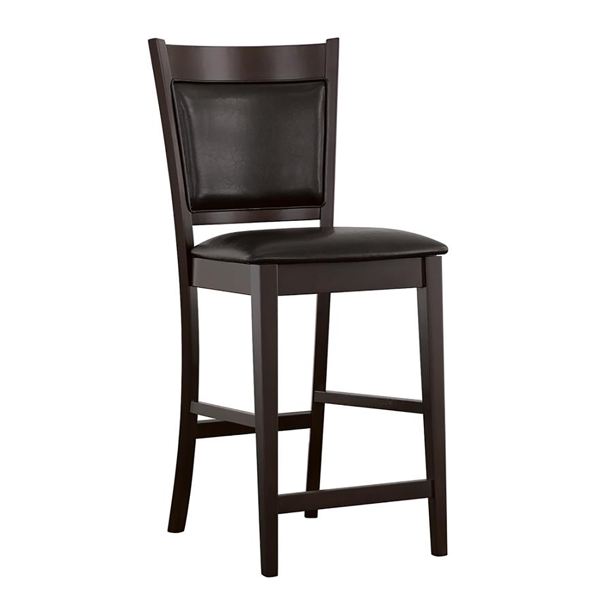 Black and Espresso Upholstered Counter Height Stools (Set of 2)