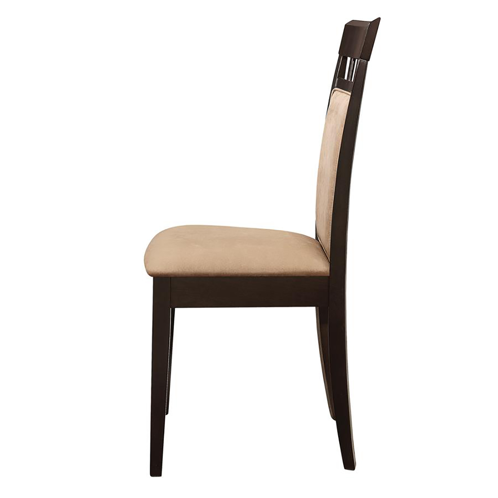 Beige and Cappuccino Upholstered Side Chairs (Set of 2)