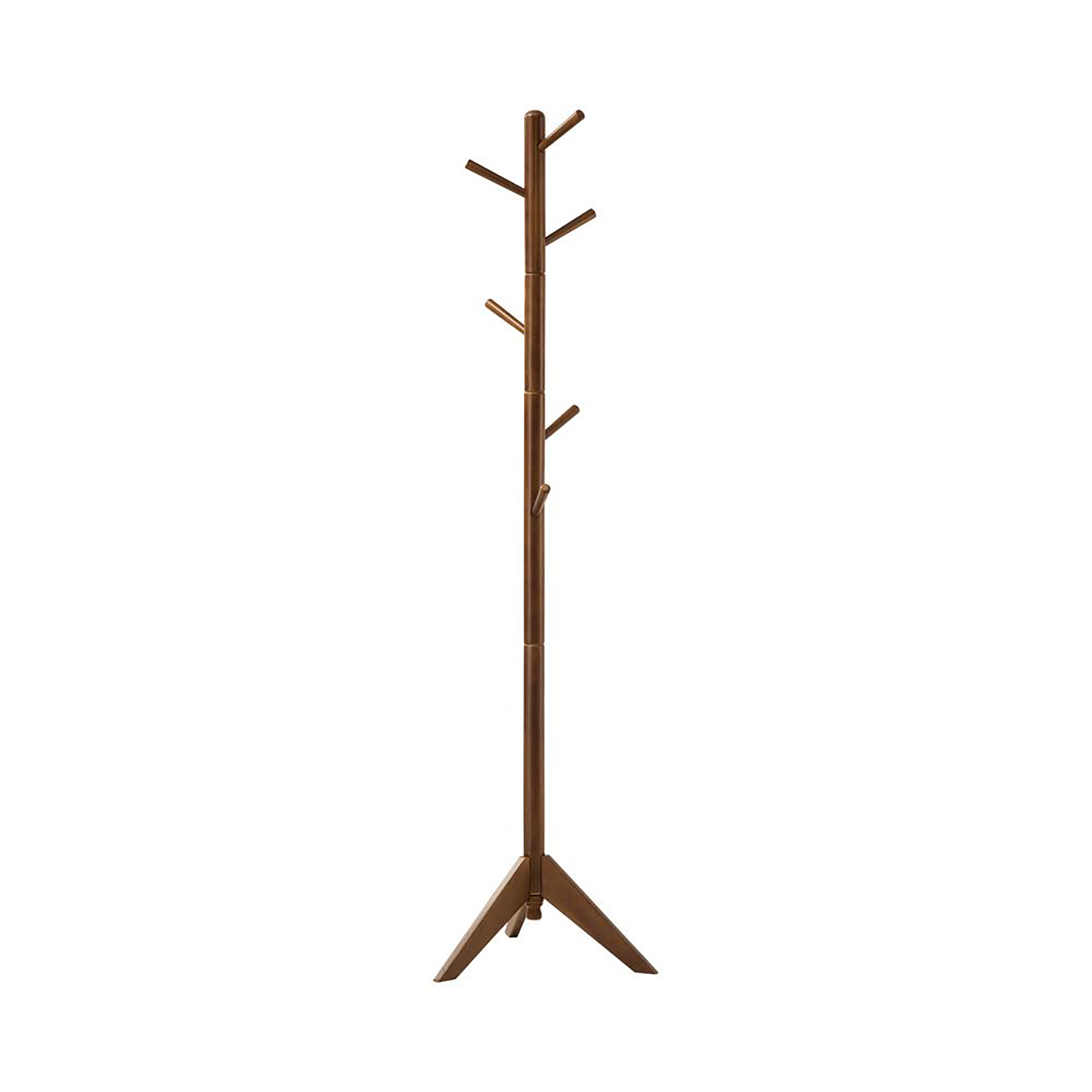 Walnut 6-hook Coat Rack