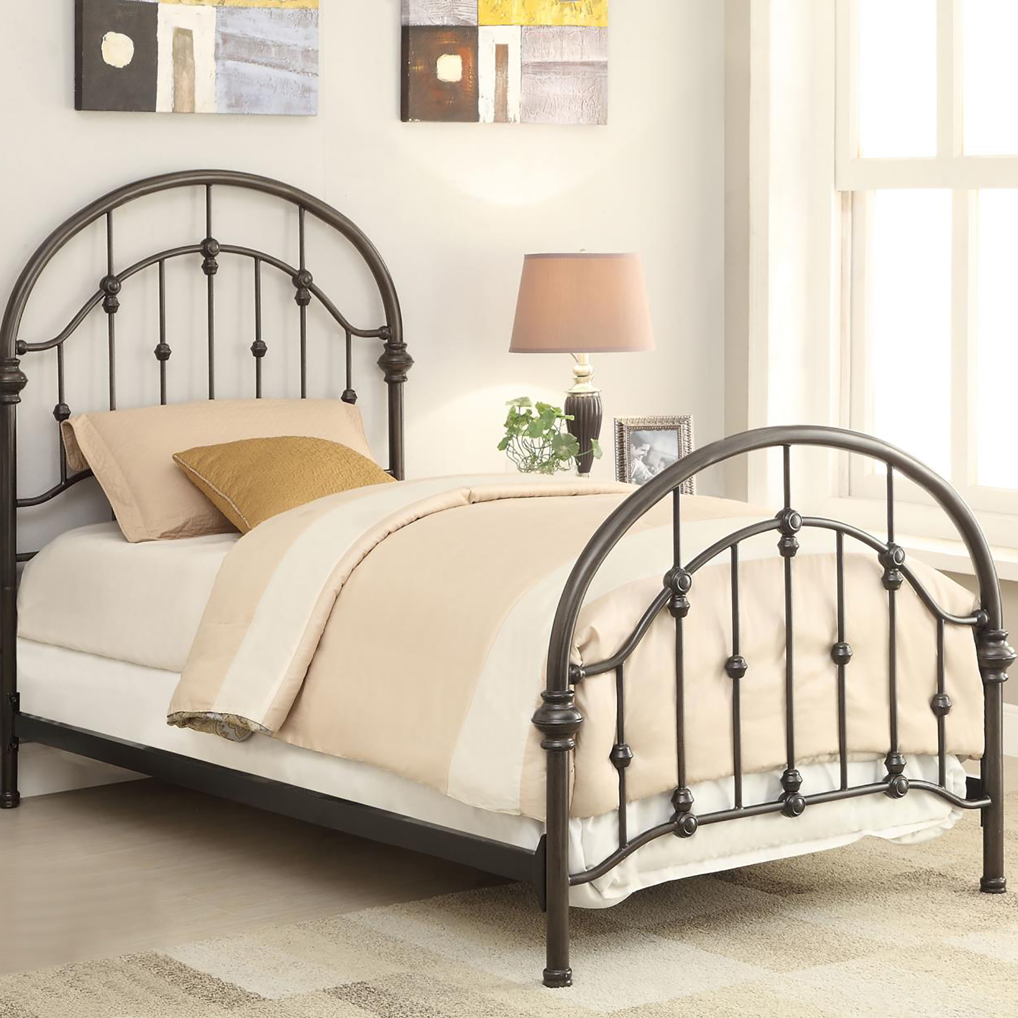 Dark Bronze Metal Twin Bed