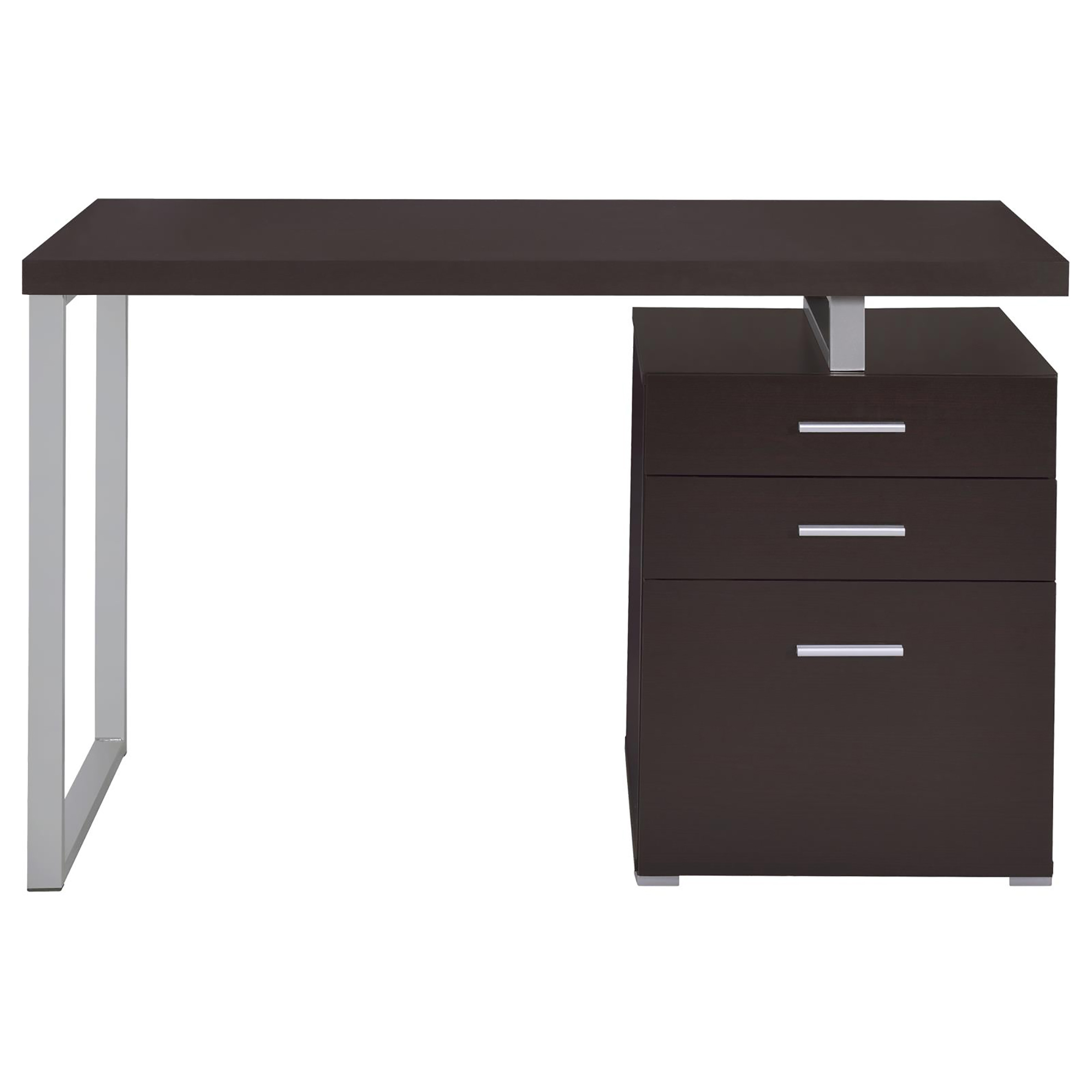 Cappuccino 3-drawer Reversible Office Desk