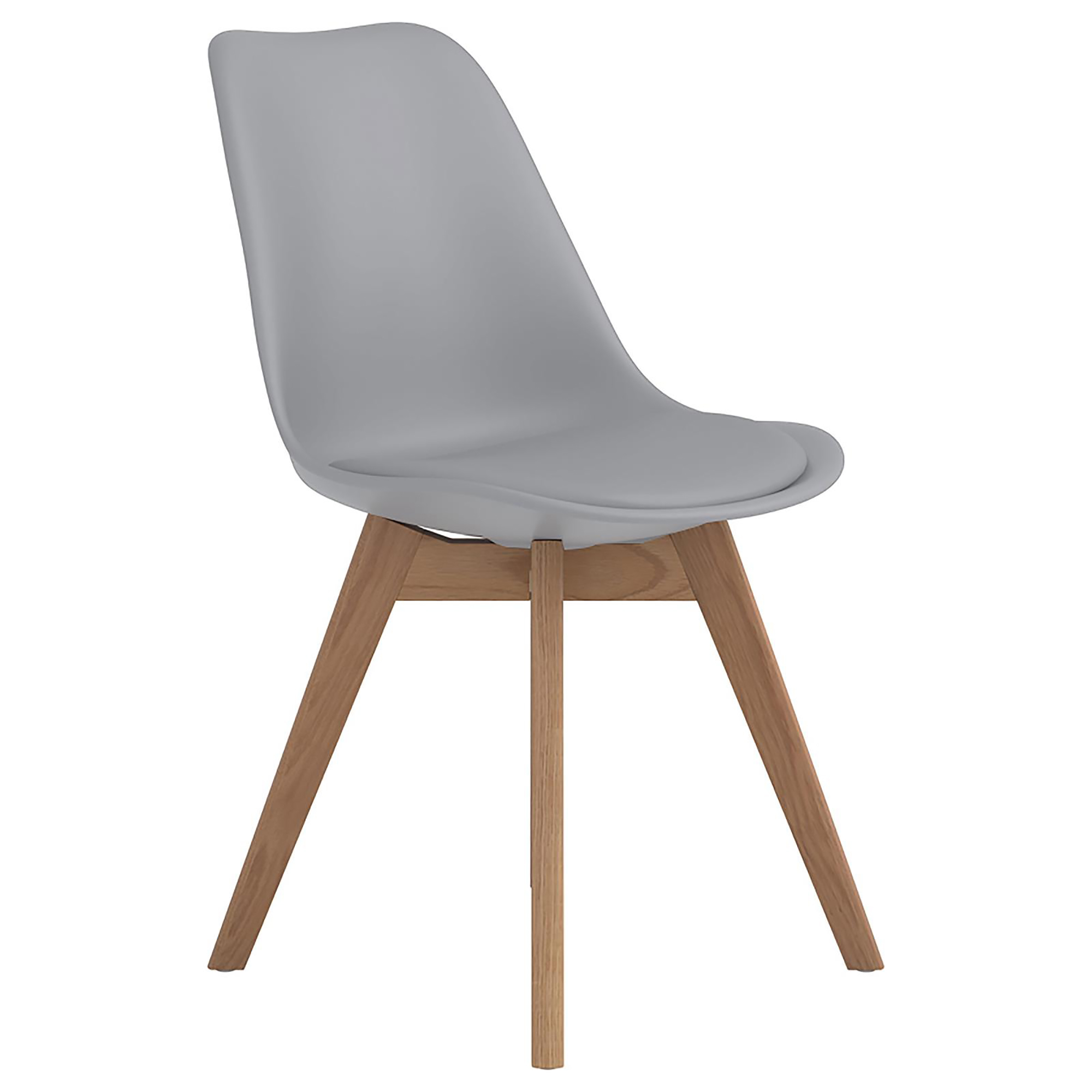 Grey and Natural Oak Padded Side Chairs (Set of 2)