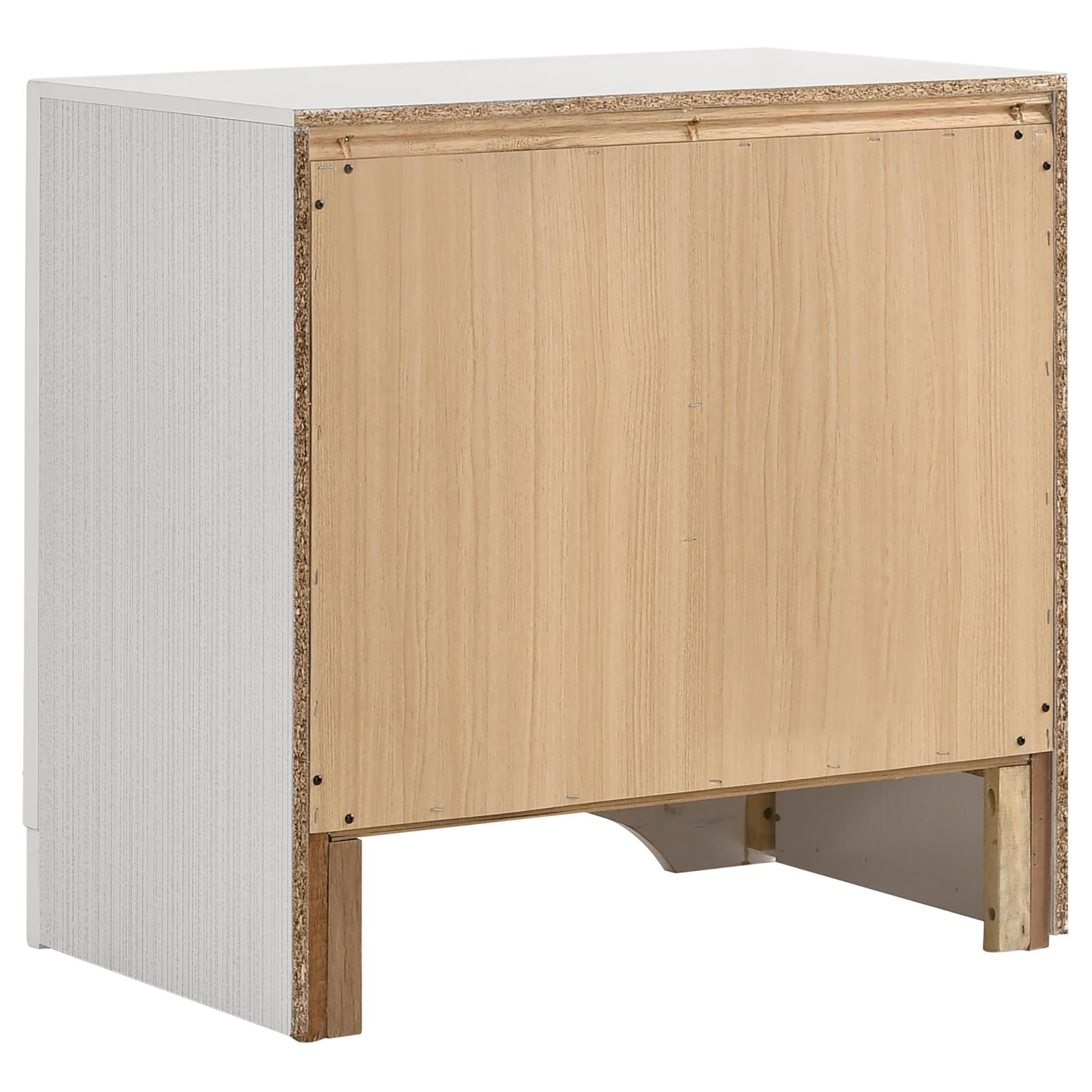 White 2-drawer Nightstand with Hidden Jewelry Tray