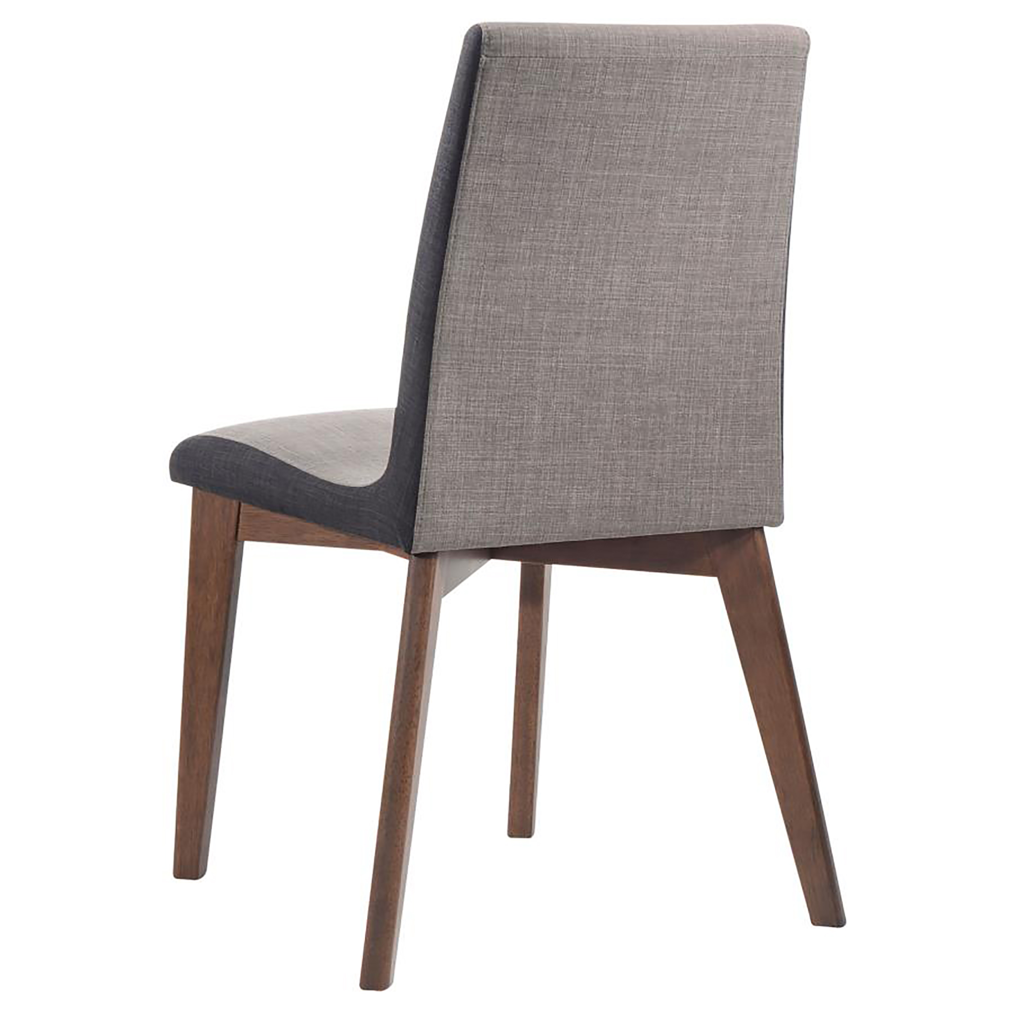 Grey and Natural Walnut Upholstered Side Chairs (Set of 2)