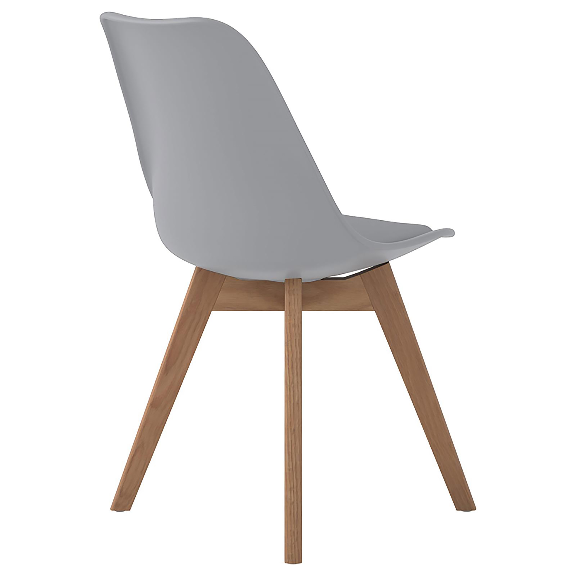 Grey and Natural Oak Padded Side Chairs (Set of 2)