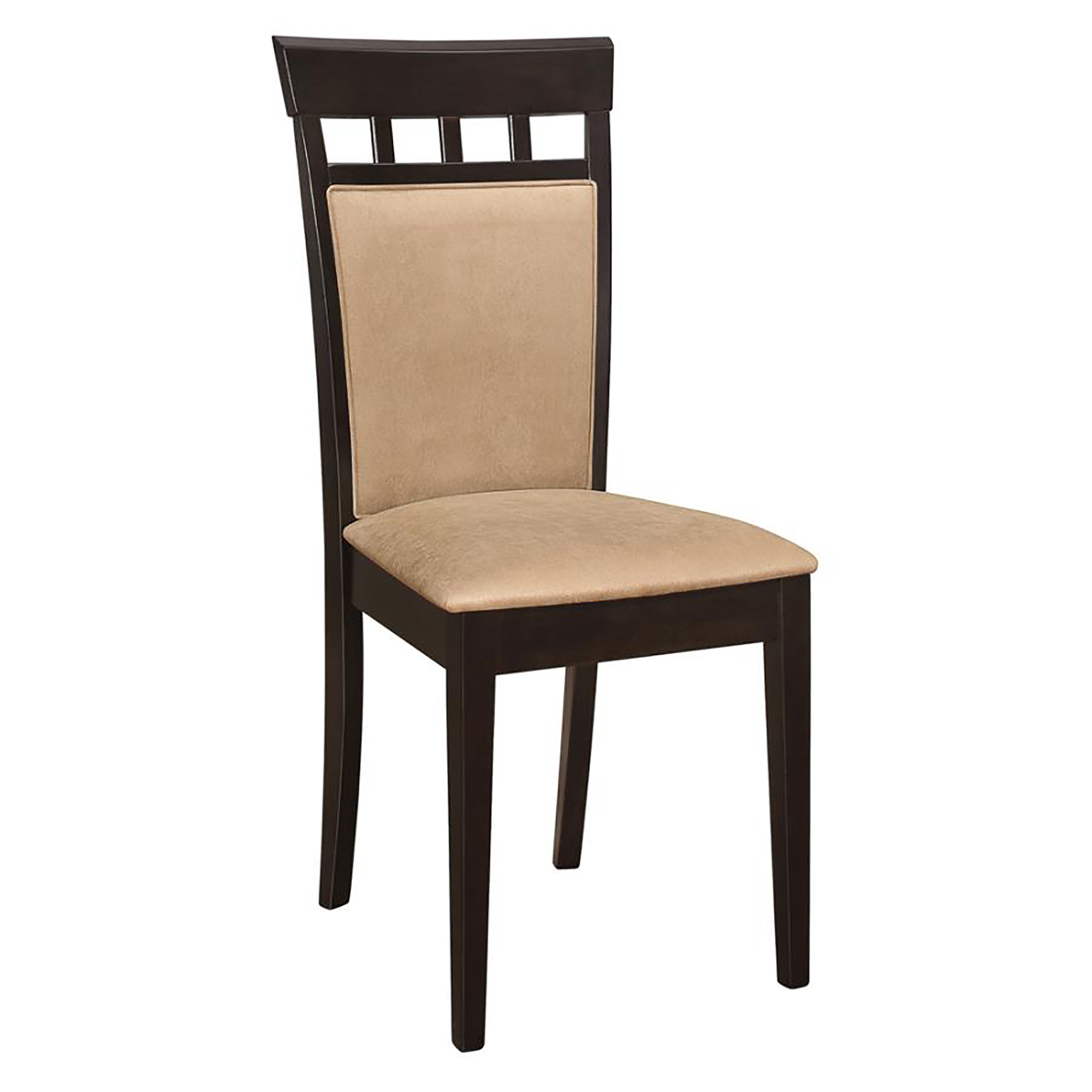 Beige and Cappuccino Upholstered Side Chairs (Set of 2)