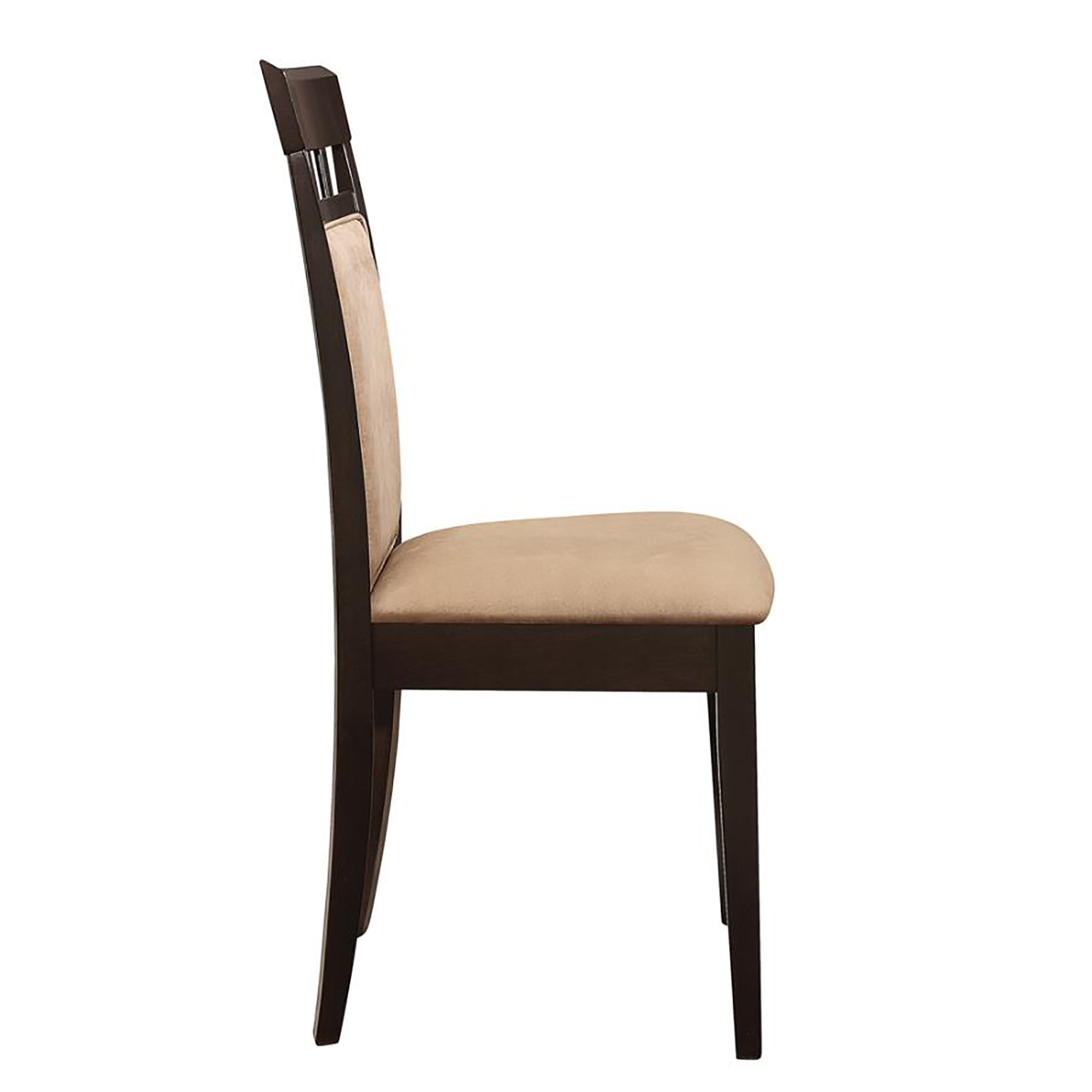 Beige and Cappuccino Upholstered Side Chairs (Set of 2)