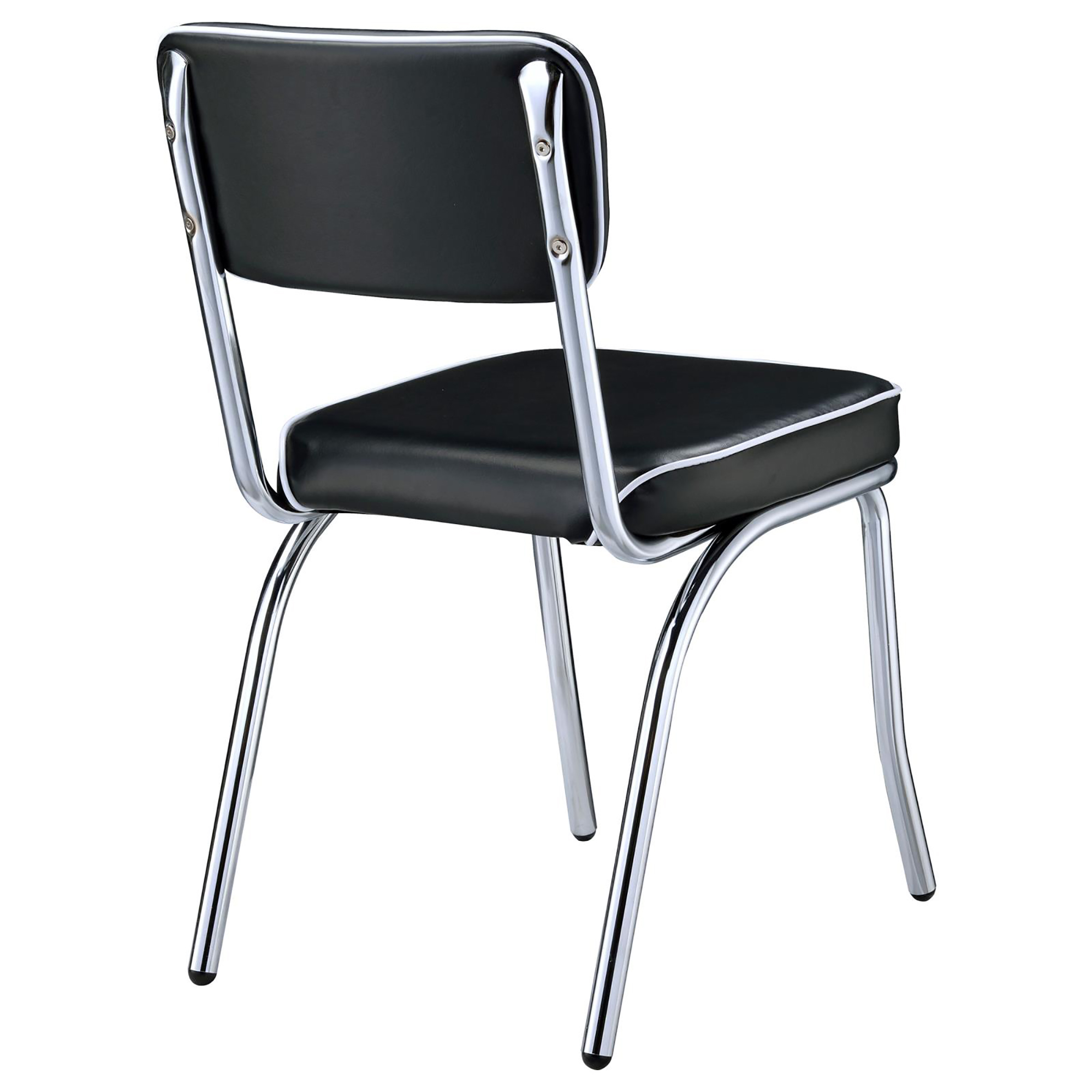 Black and Chrome Upholstered Side Chairs (Set of 2)