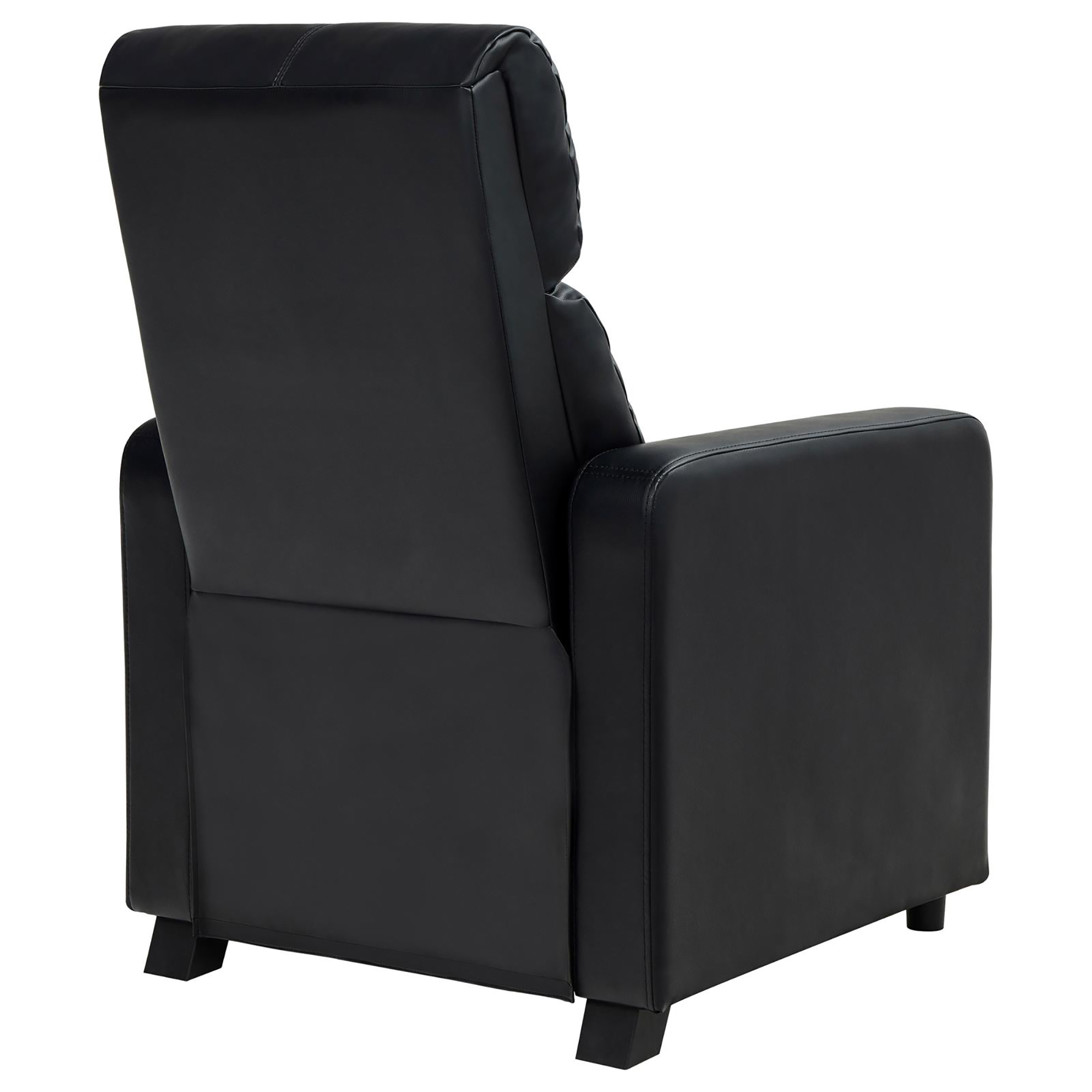 Black Upholstered Push-Back Recliner