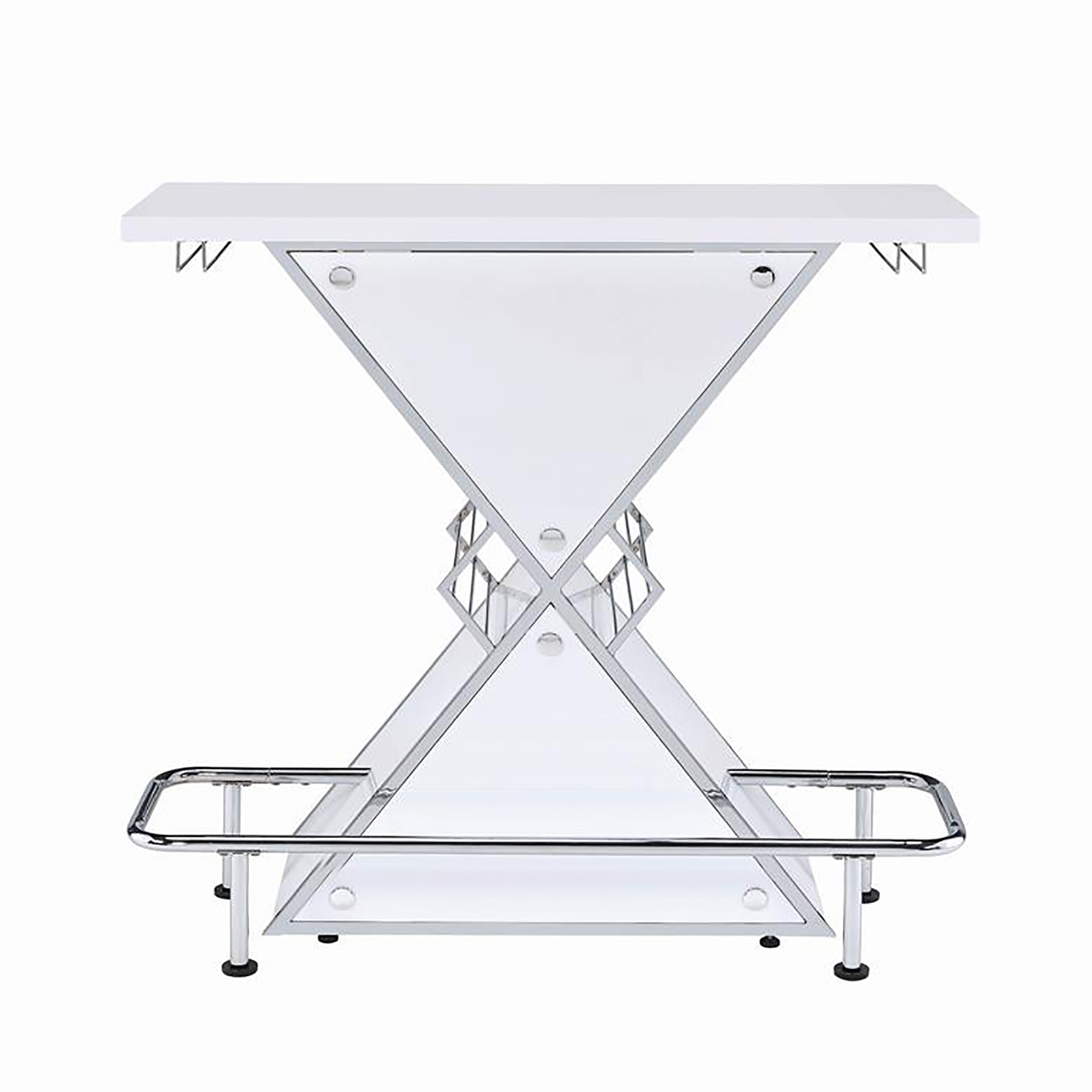 Glossy White and Chrome Bar Unit