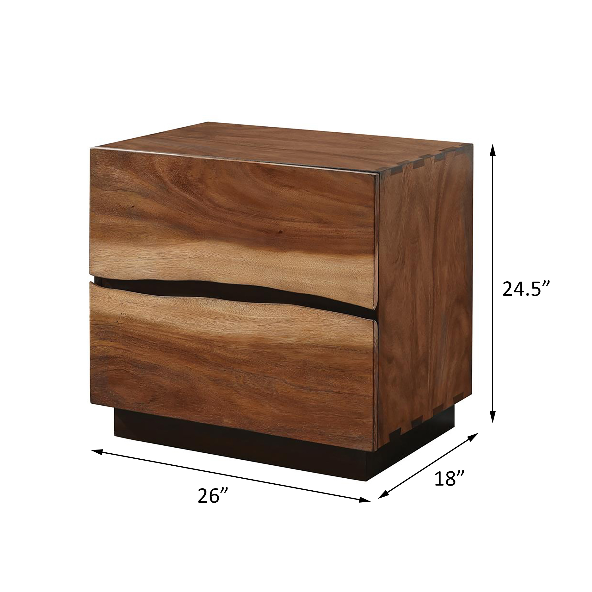 Smokey Walnut and Coffee Bean 2-drawer Nightstand