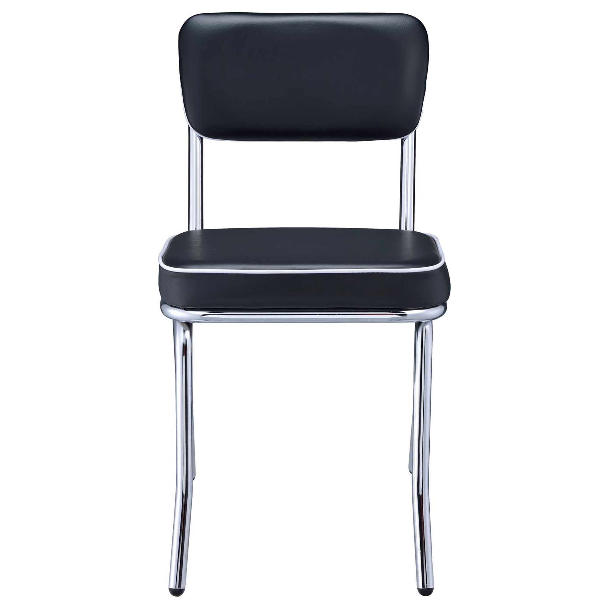 Black and Chrome Upholstered Side Chairs (Set of 2)