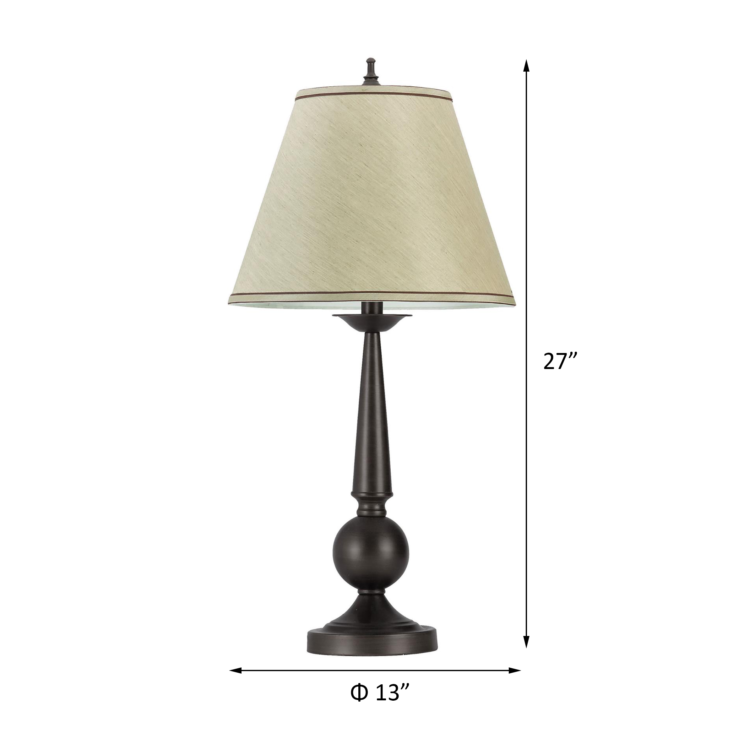 Bronze and Beige Table Lamps with Cone Shade (Set of 2)