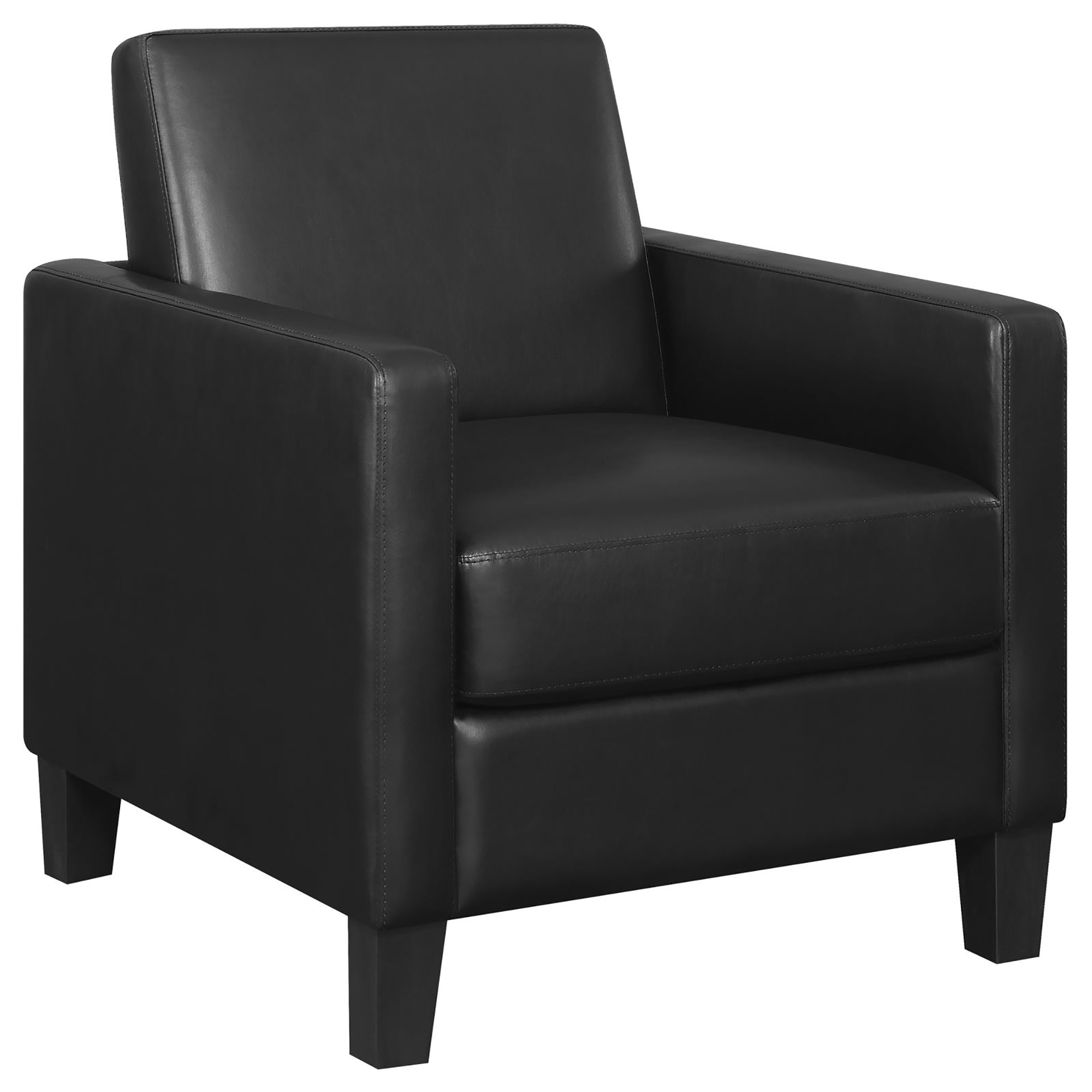 Black Cushion Back Upholstered Accent Chair