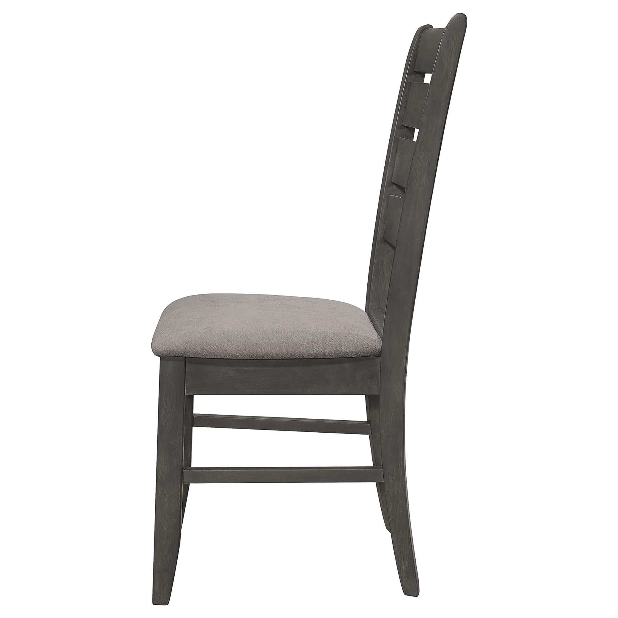 Grey and Dark Grey Padded Seat Side Chairs (Set of 2)