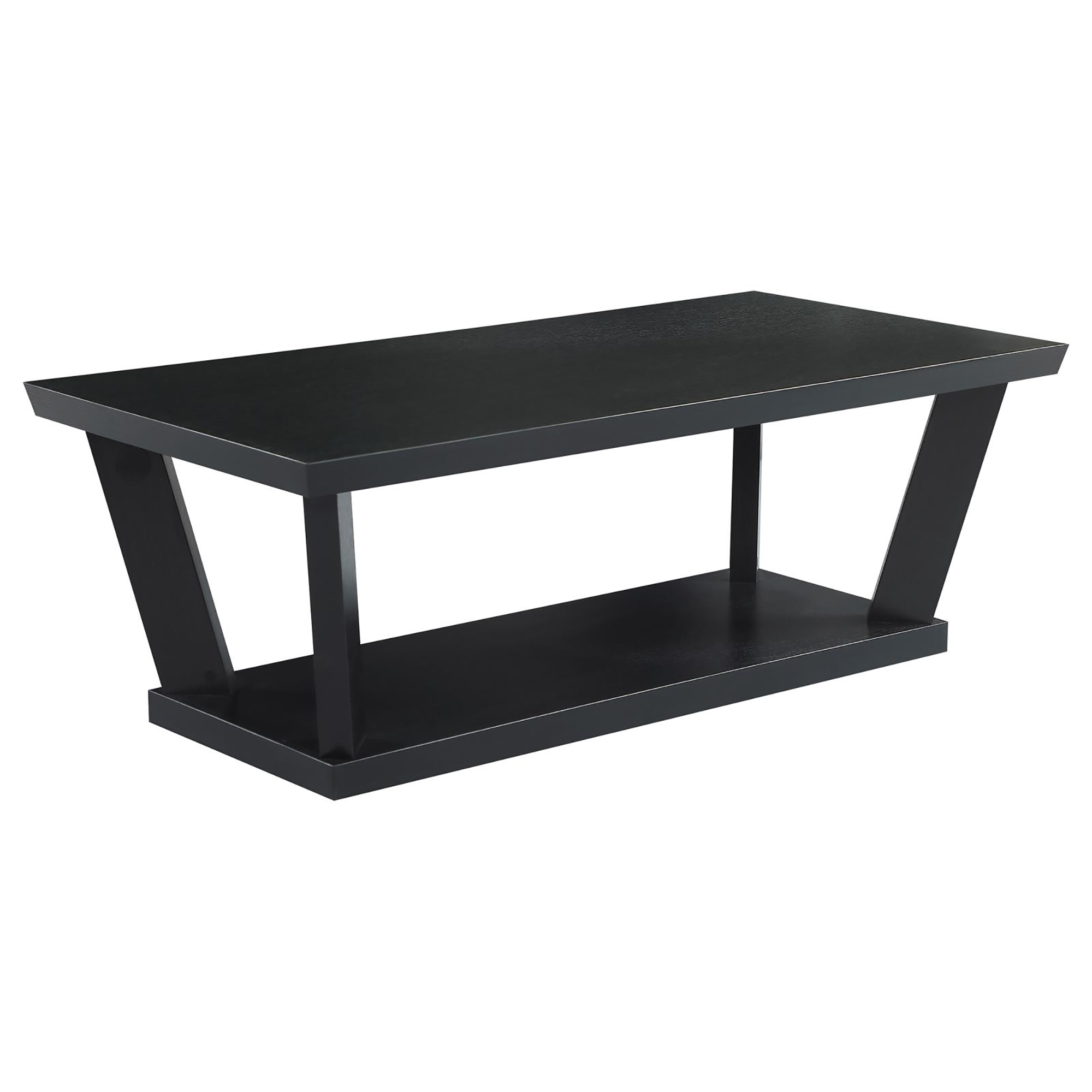 Black 3-piece Occasional Set with Bottom Shelf