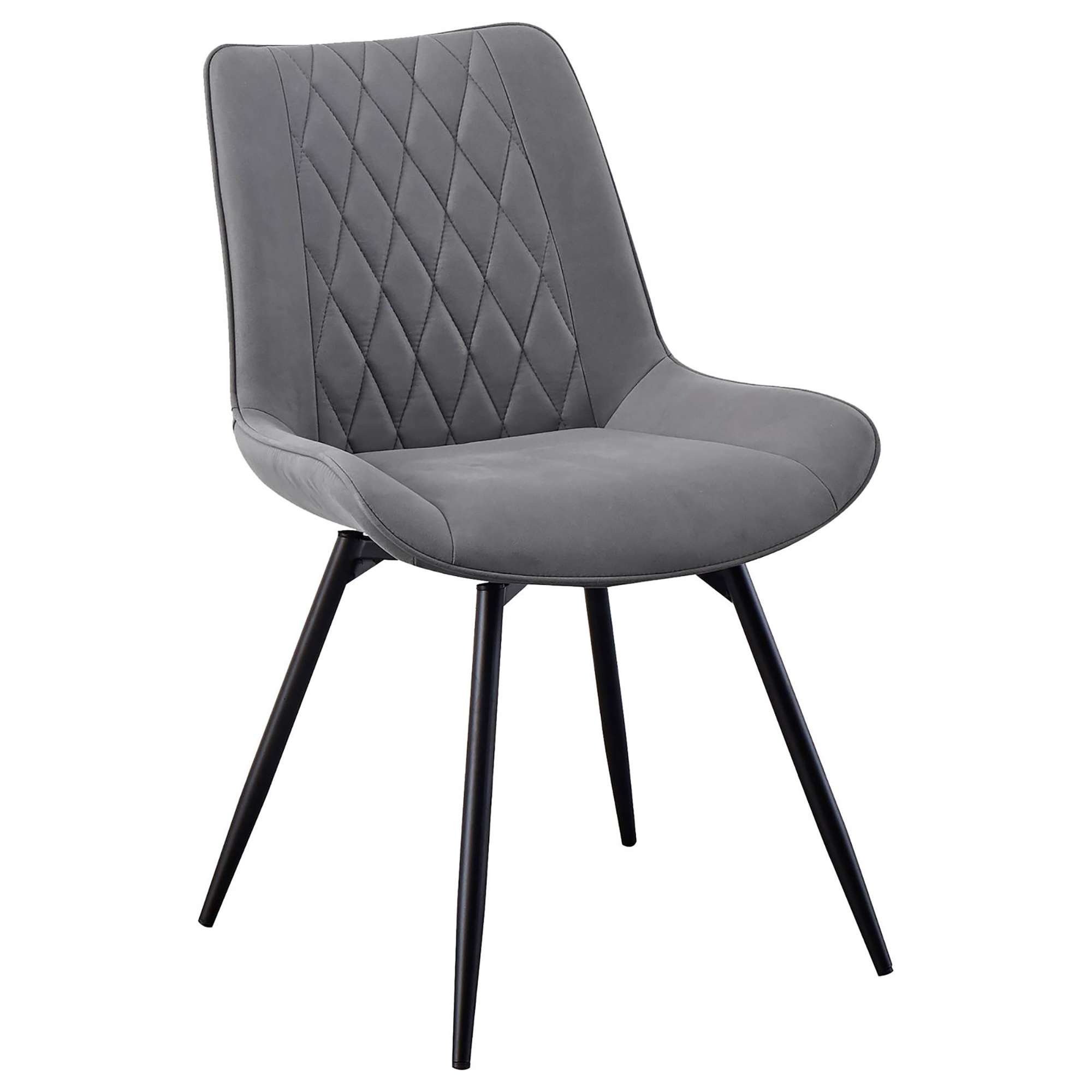 Grey Tufted Swivel Dining Chairs (Set of 2)