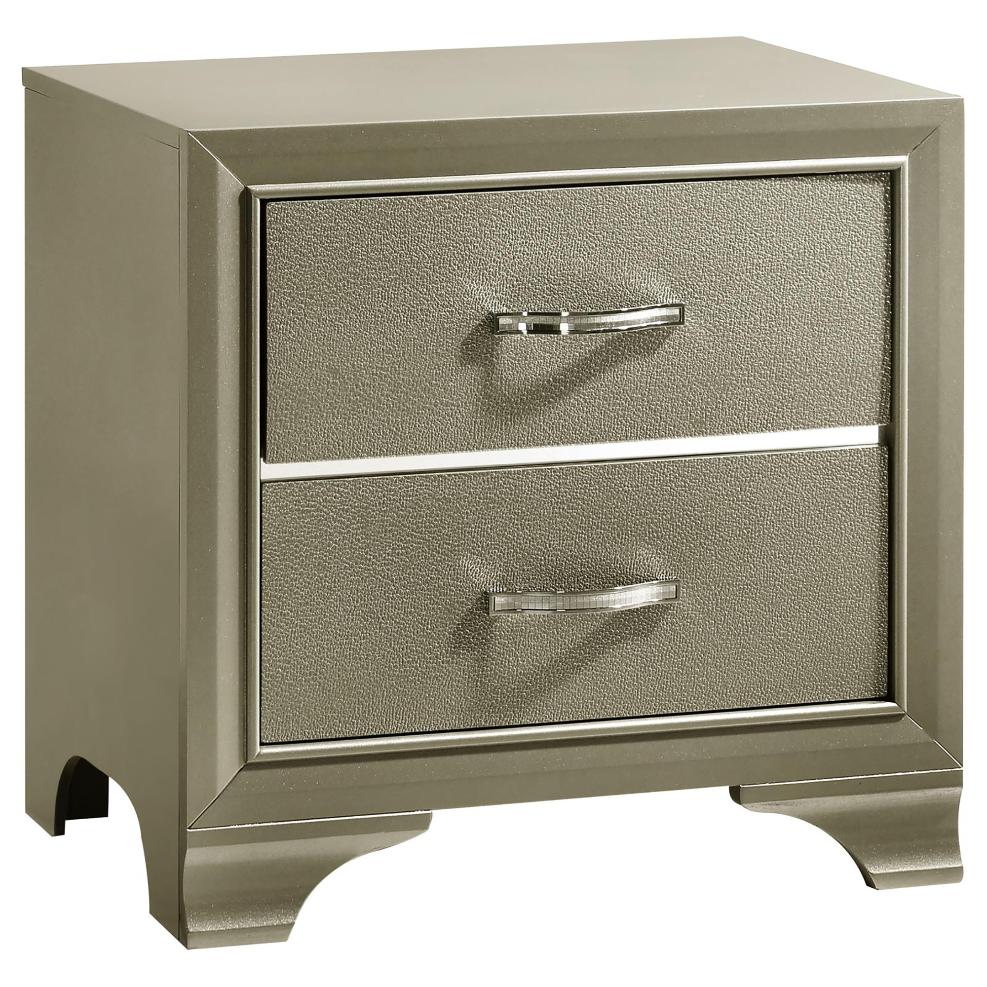 Champagne Nightstand with 2 Drawers