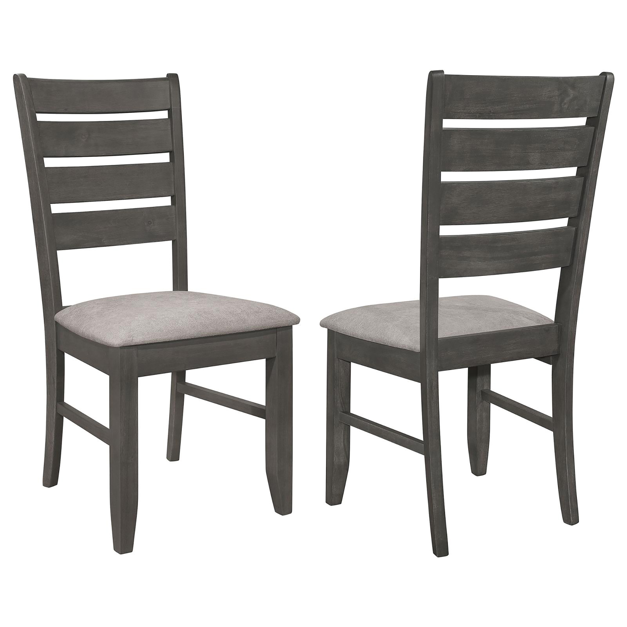 Grey and Dark Grey Padded Seat Side Chairs (Set of 2)