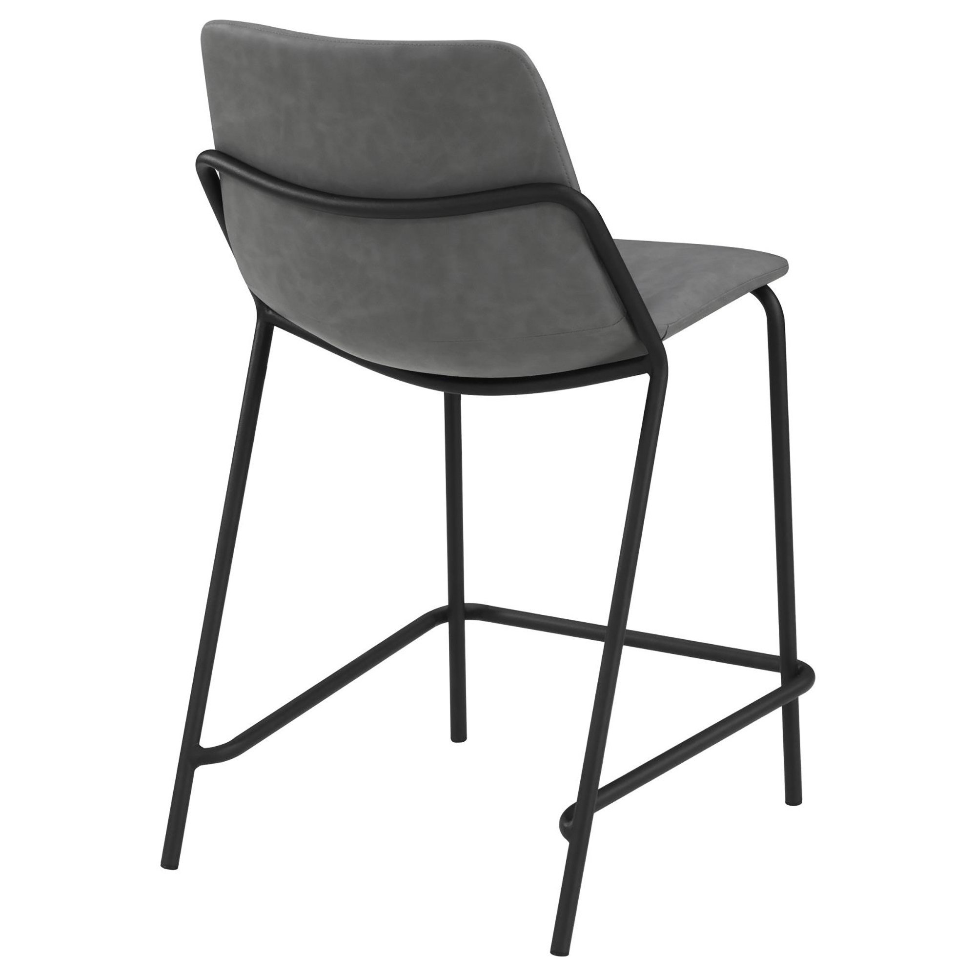 Grey and Black Counter Height Stools with Footrest (Set of 2)