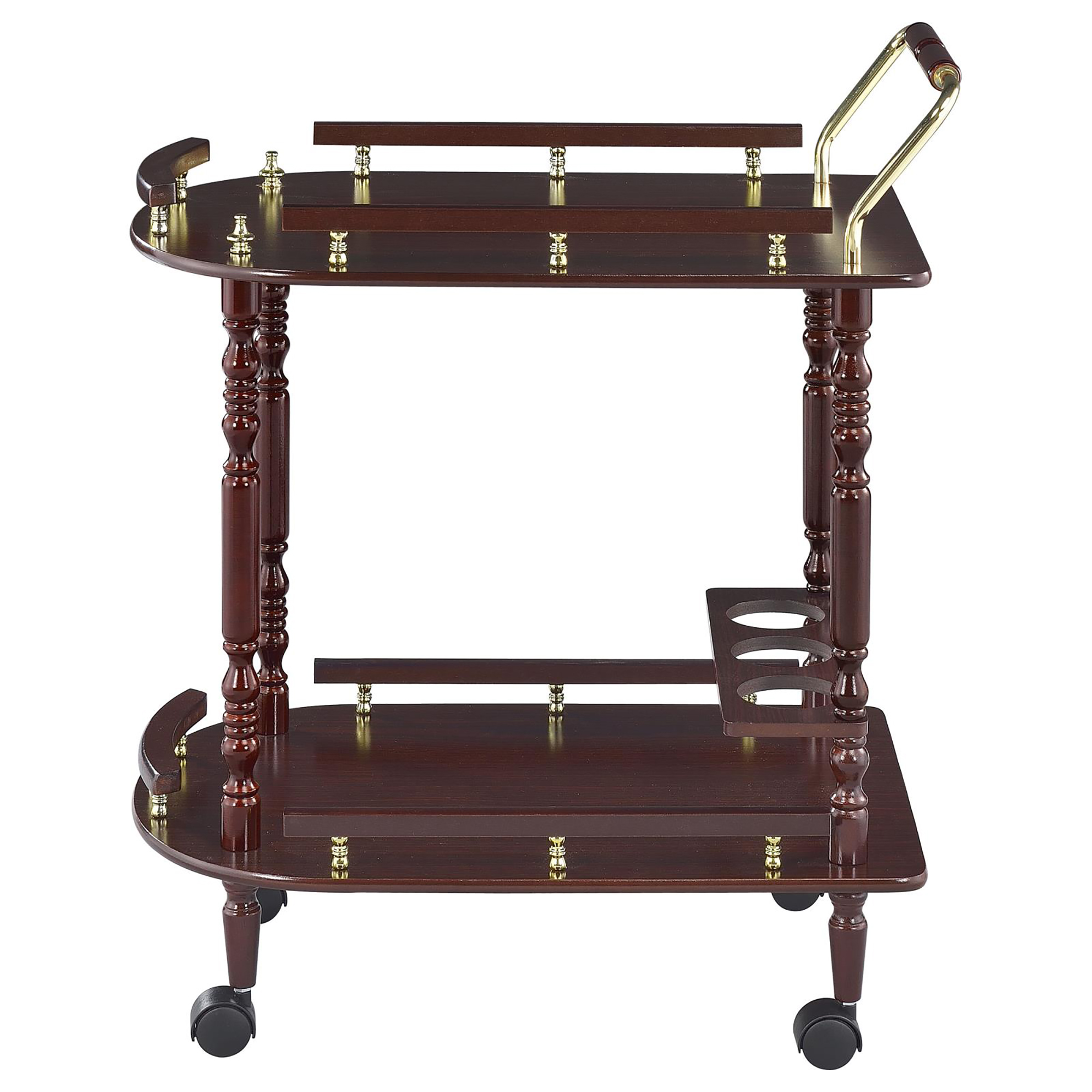 Merlot and Brass 2-shelf Serving Cart