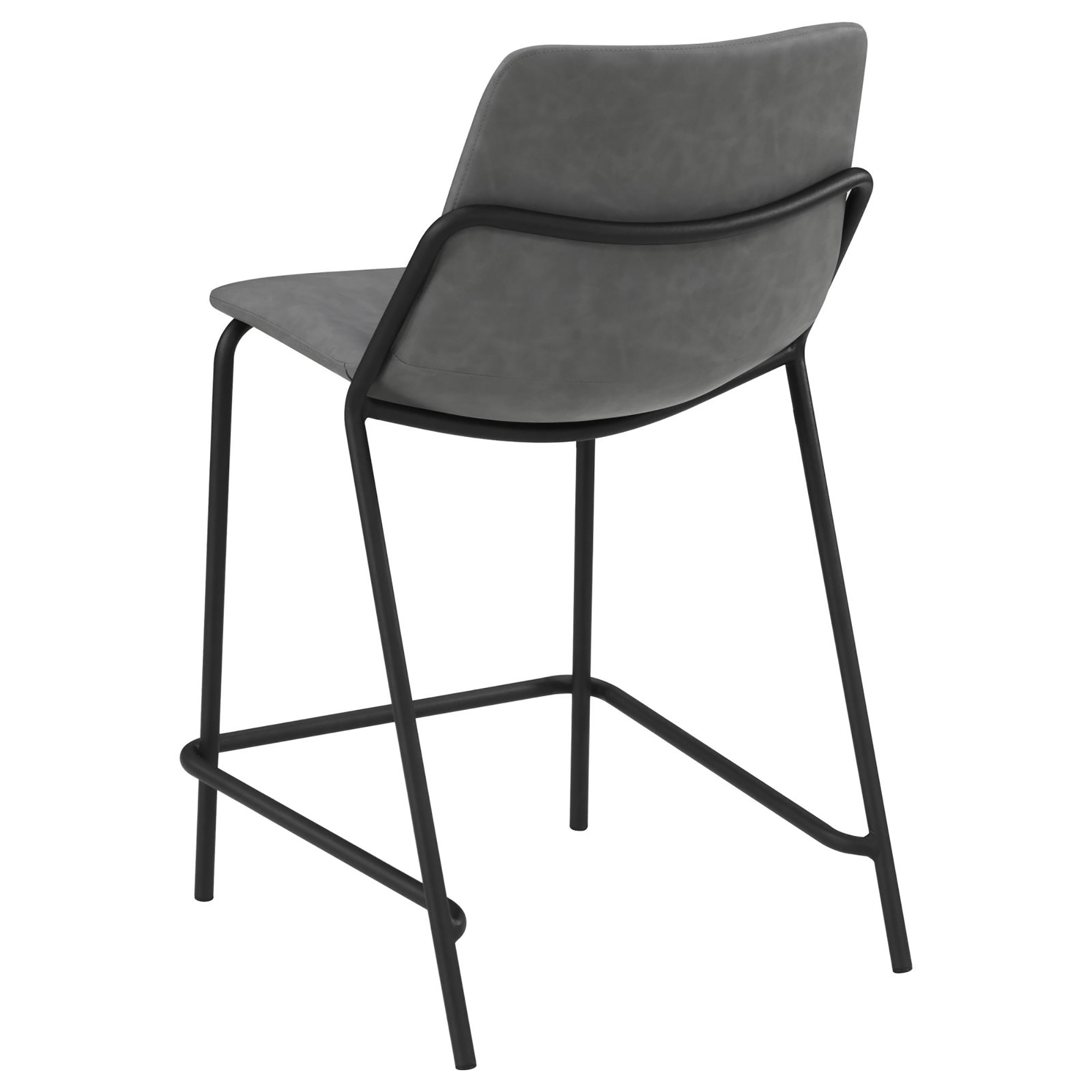 Grey and Black Counter Height Stools with Footrest (Set of 2)