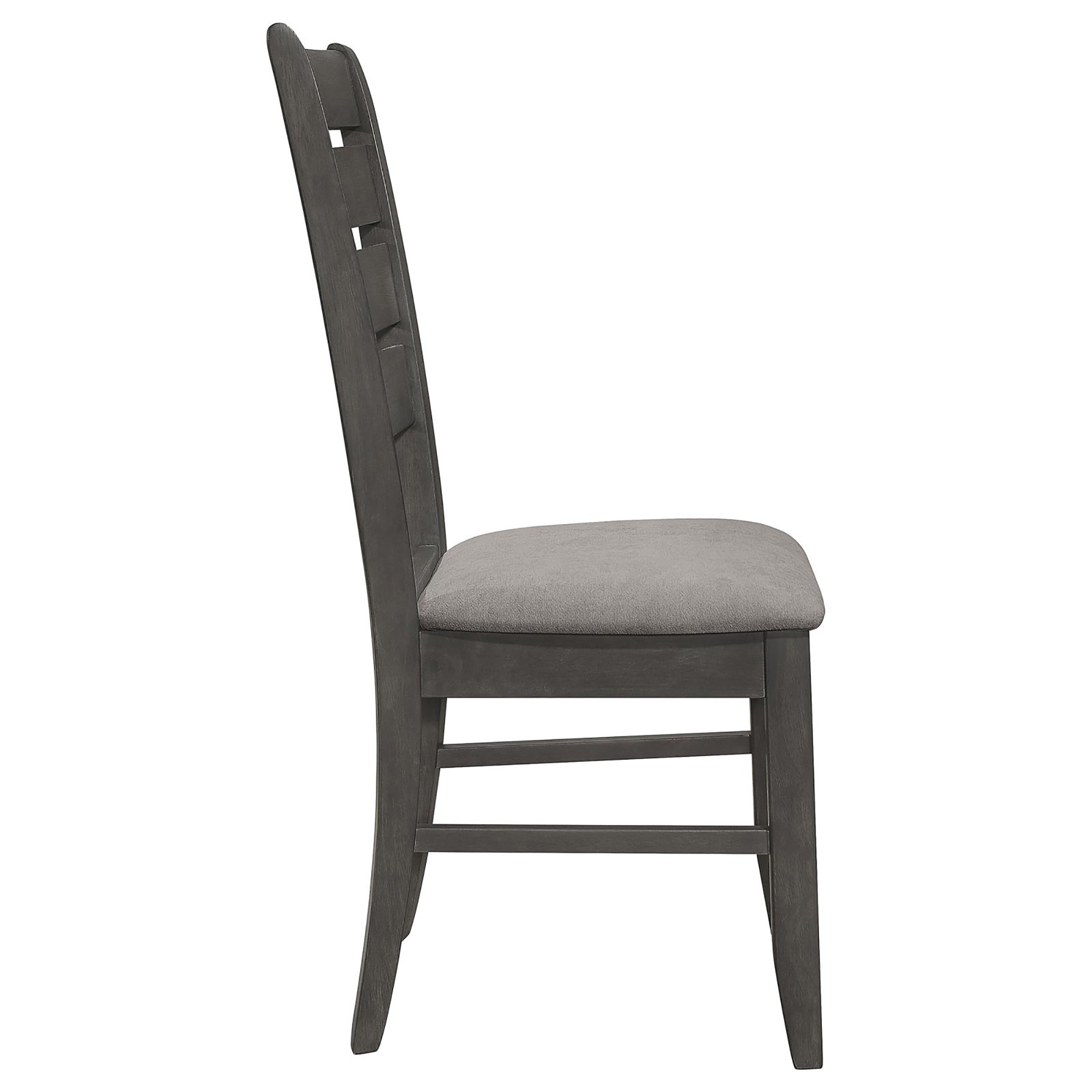 Grey and Dark Grey Padded Seat Side Chairs (Set of 2)