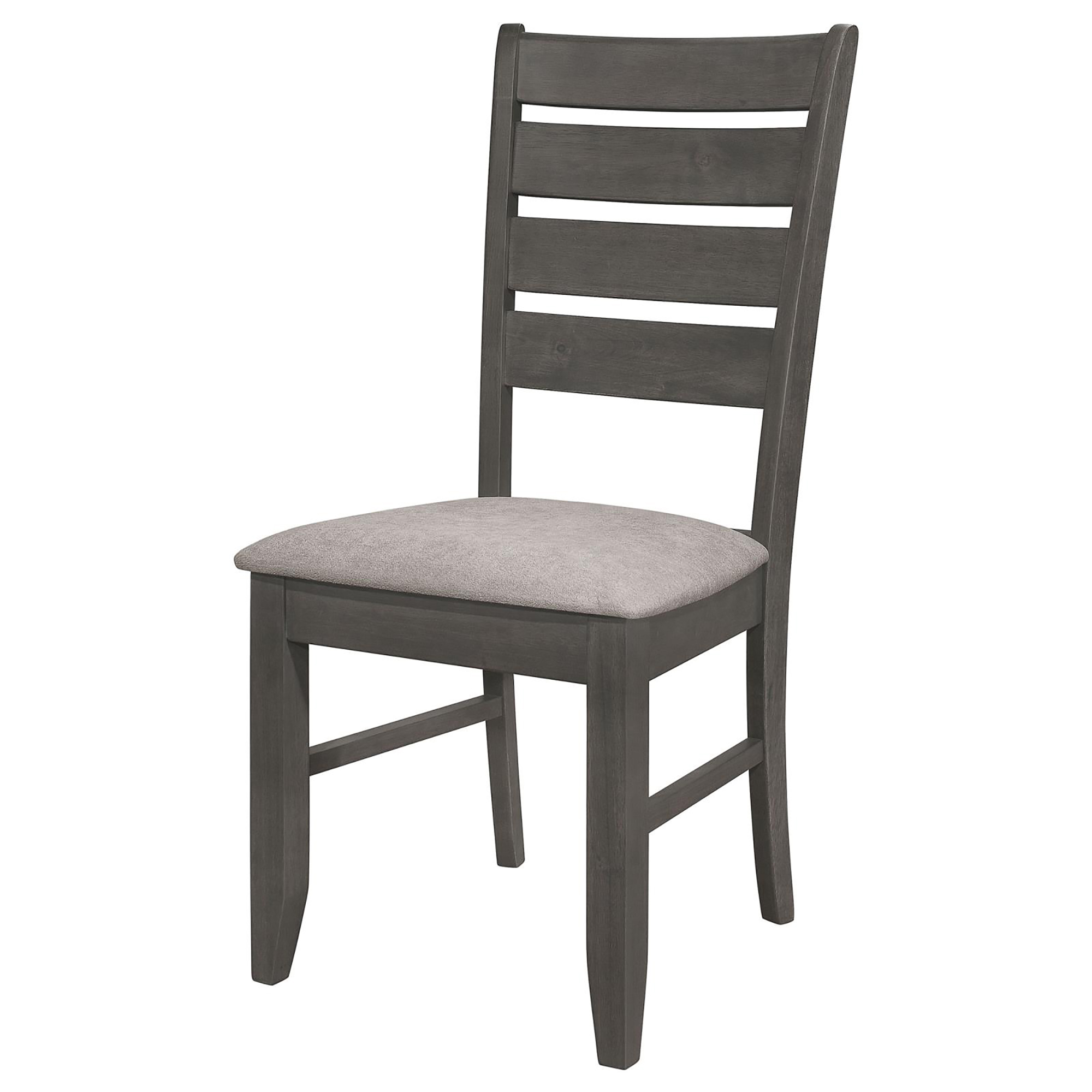 Grey and Dark Grey Padded Seat Side Chairs (Set of 2)