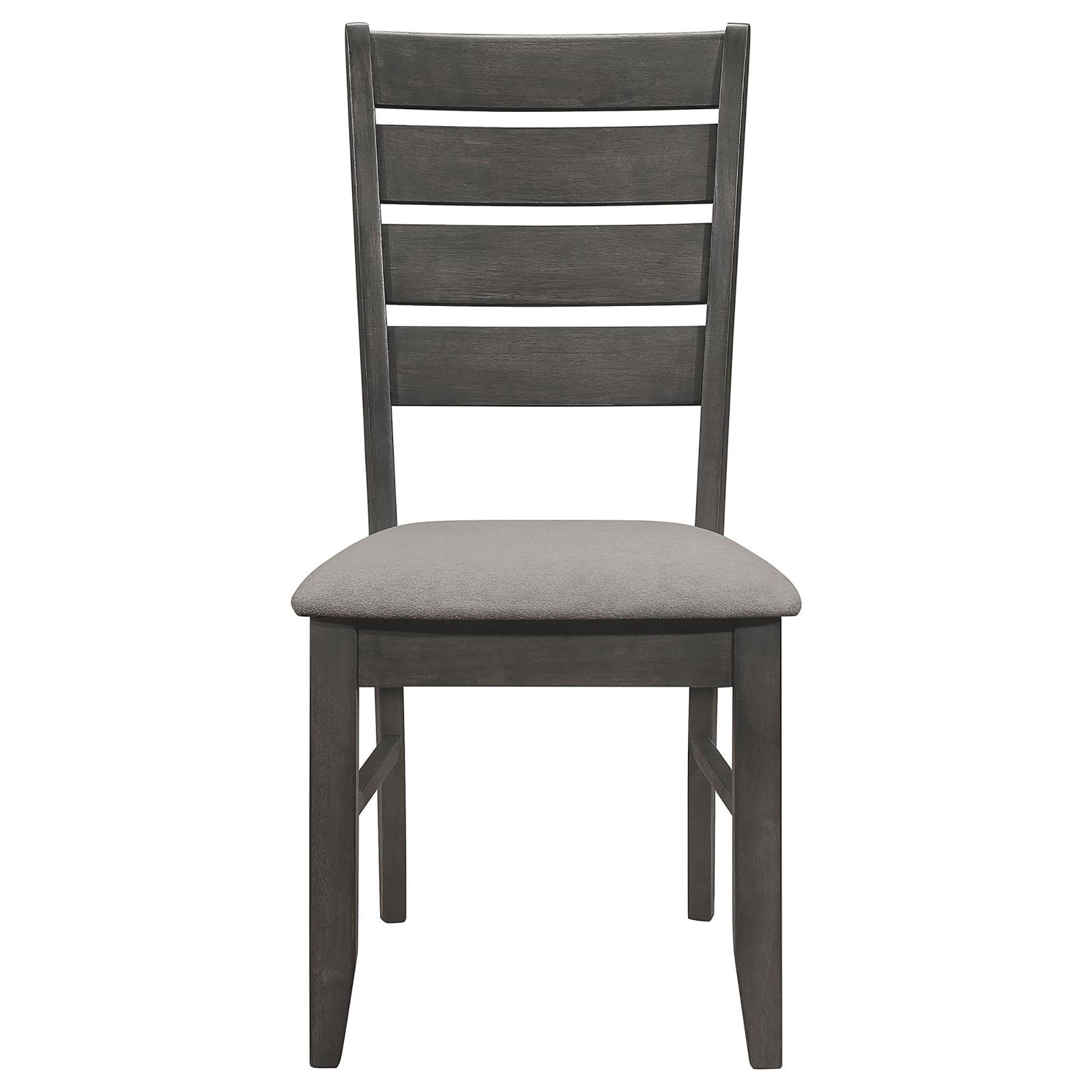 Grey and Dark Grey Padded Seat Side Chairs (Set of 2)